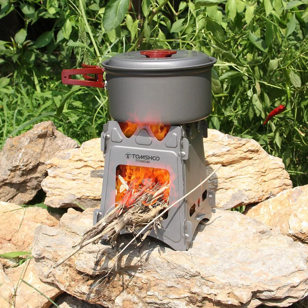 Titanium Wood Burning Stove Portable Camping Stove Outdoor Firewood Furnace Lightweight Survival Camping Equipment