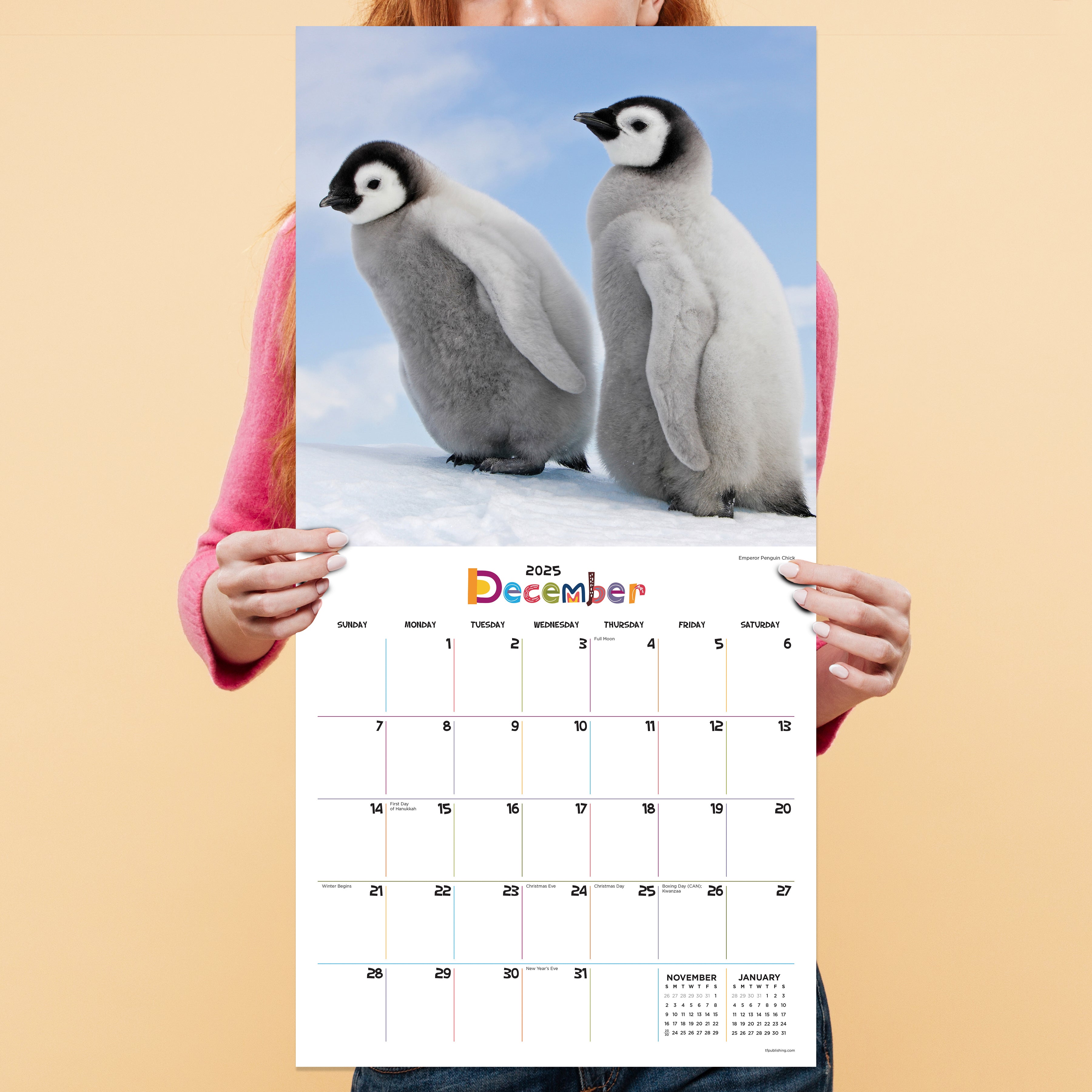 2025 Baby Penguin Wall Calendar SELWII