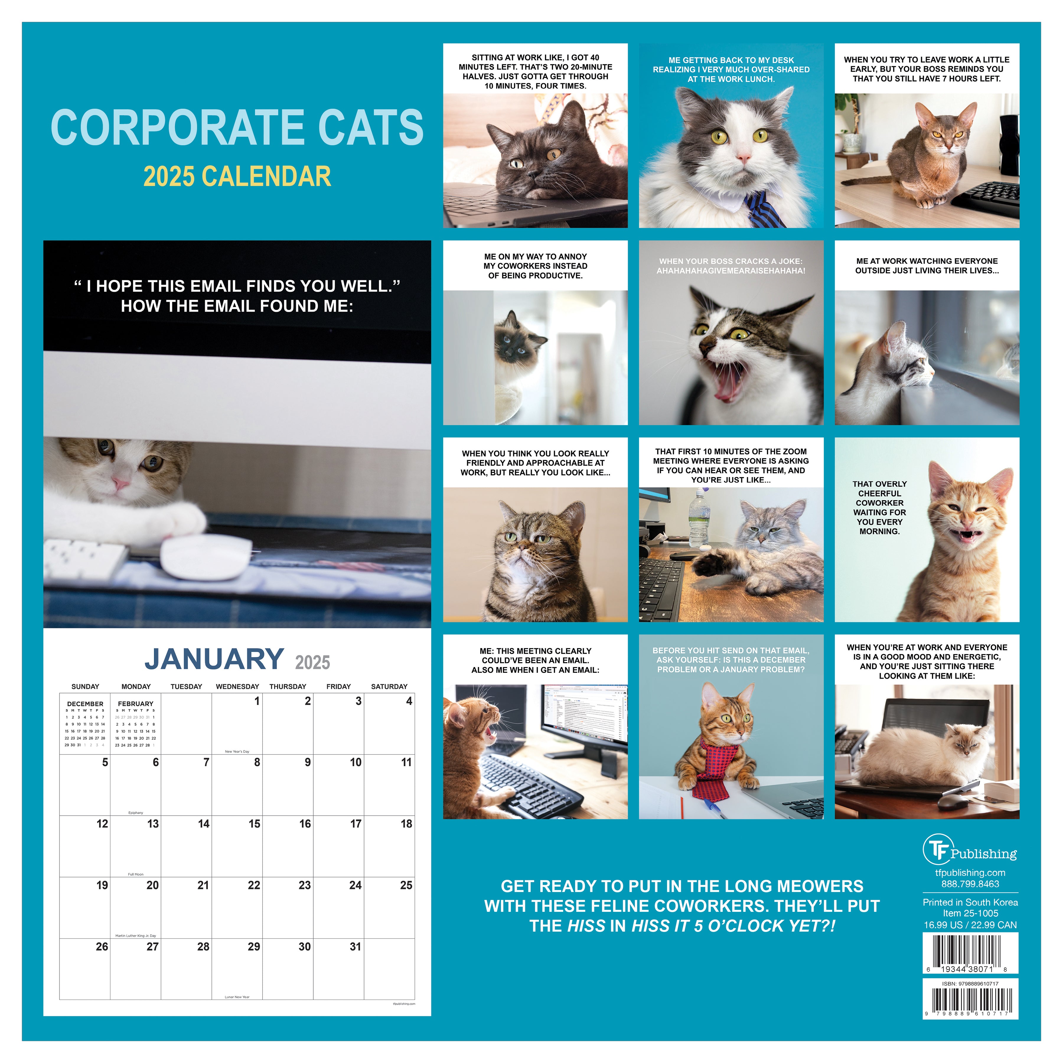 Corporate Cats Wall Calendar 2025