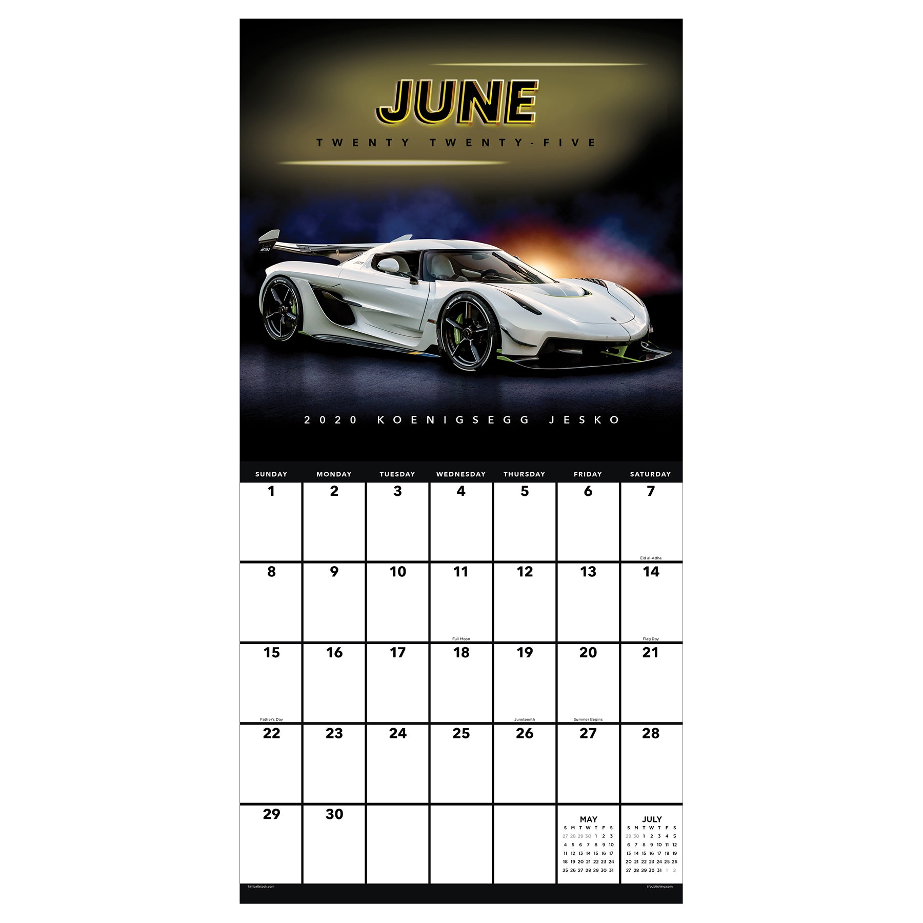 2025 Dream Cars Wall Calendar SELWII