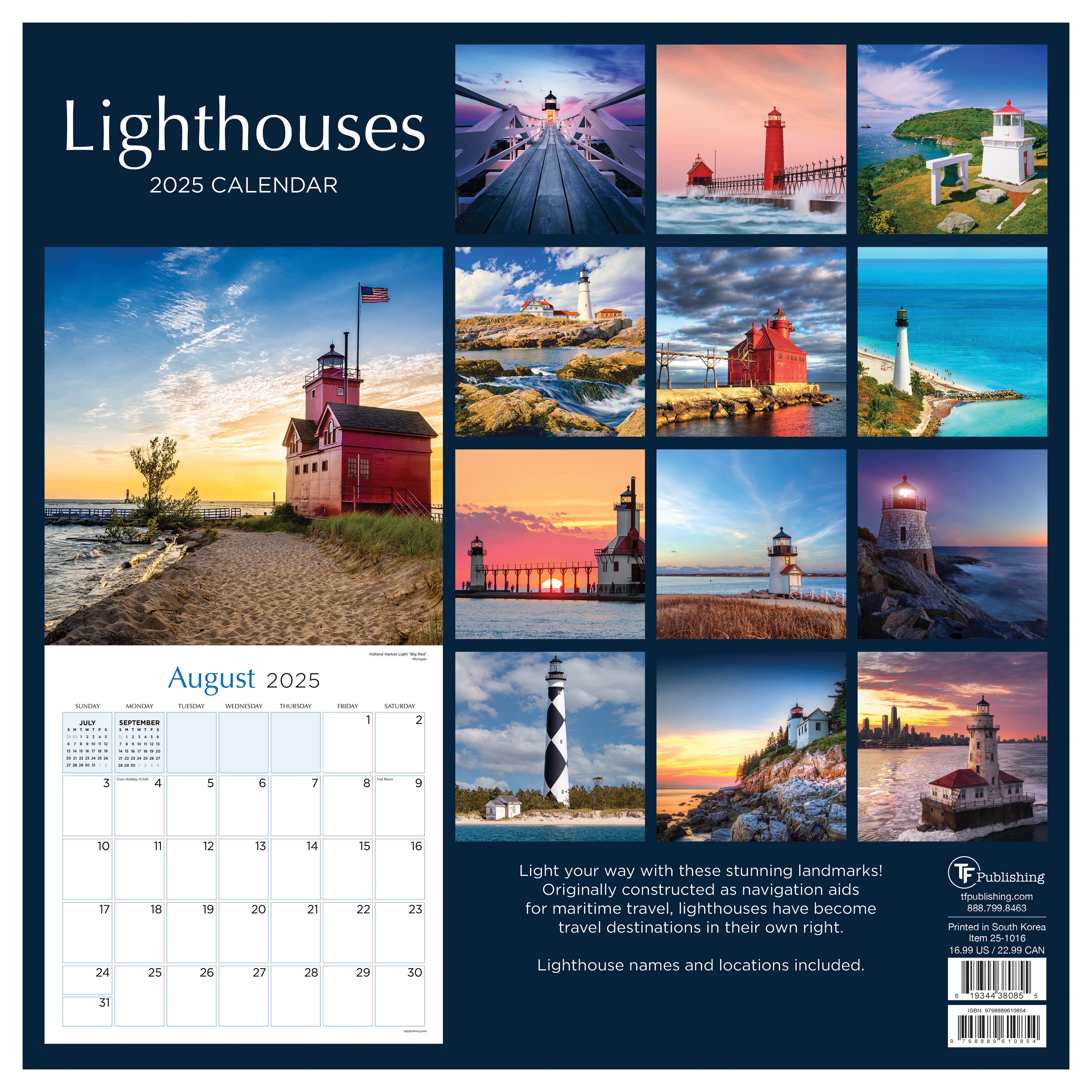 2025 Lighthouses Wall Calendar SELWII