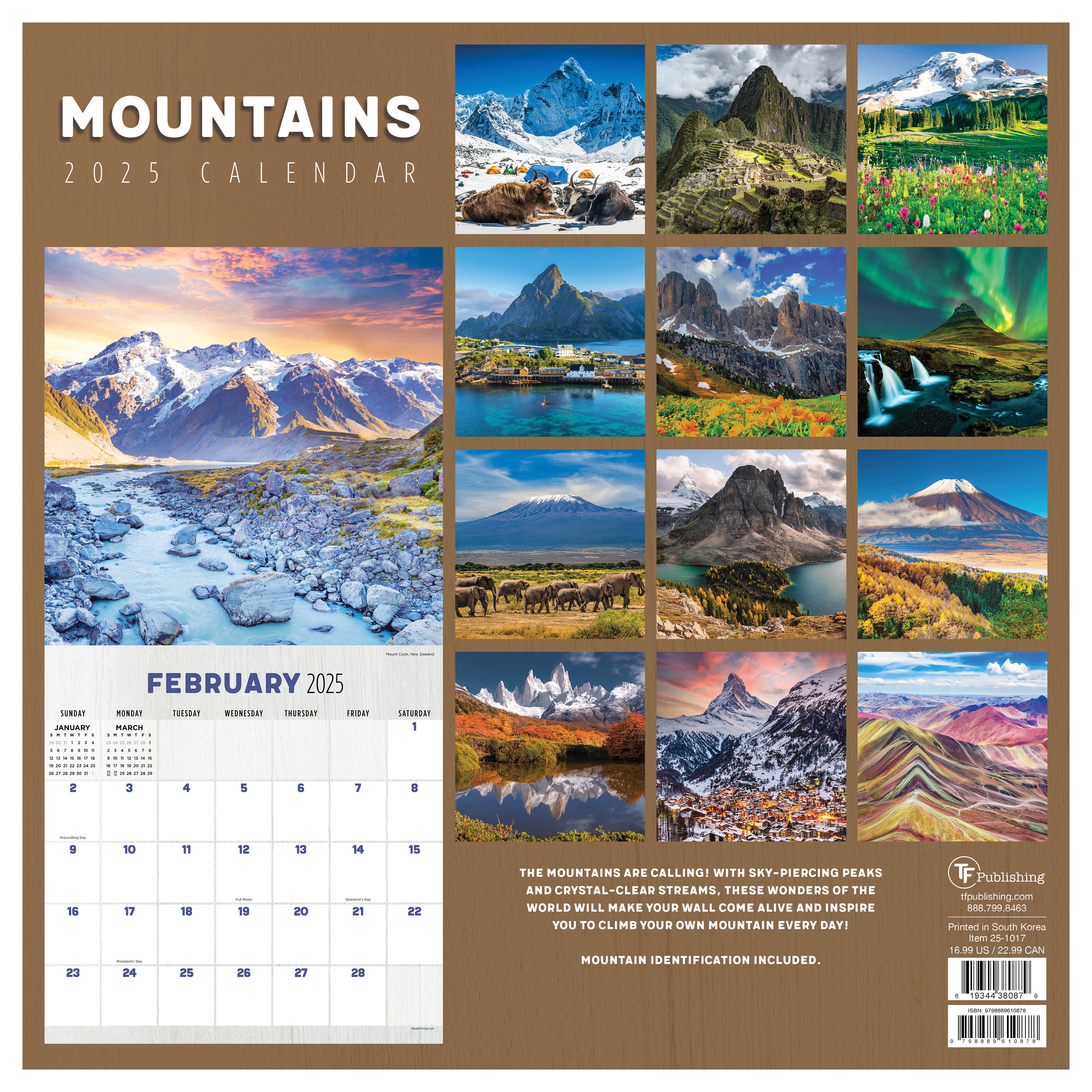 2025 Mountains Wall Calendar SELWII