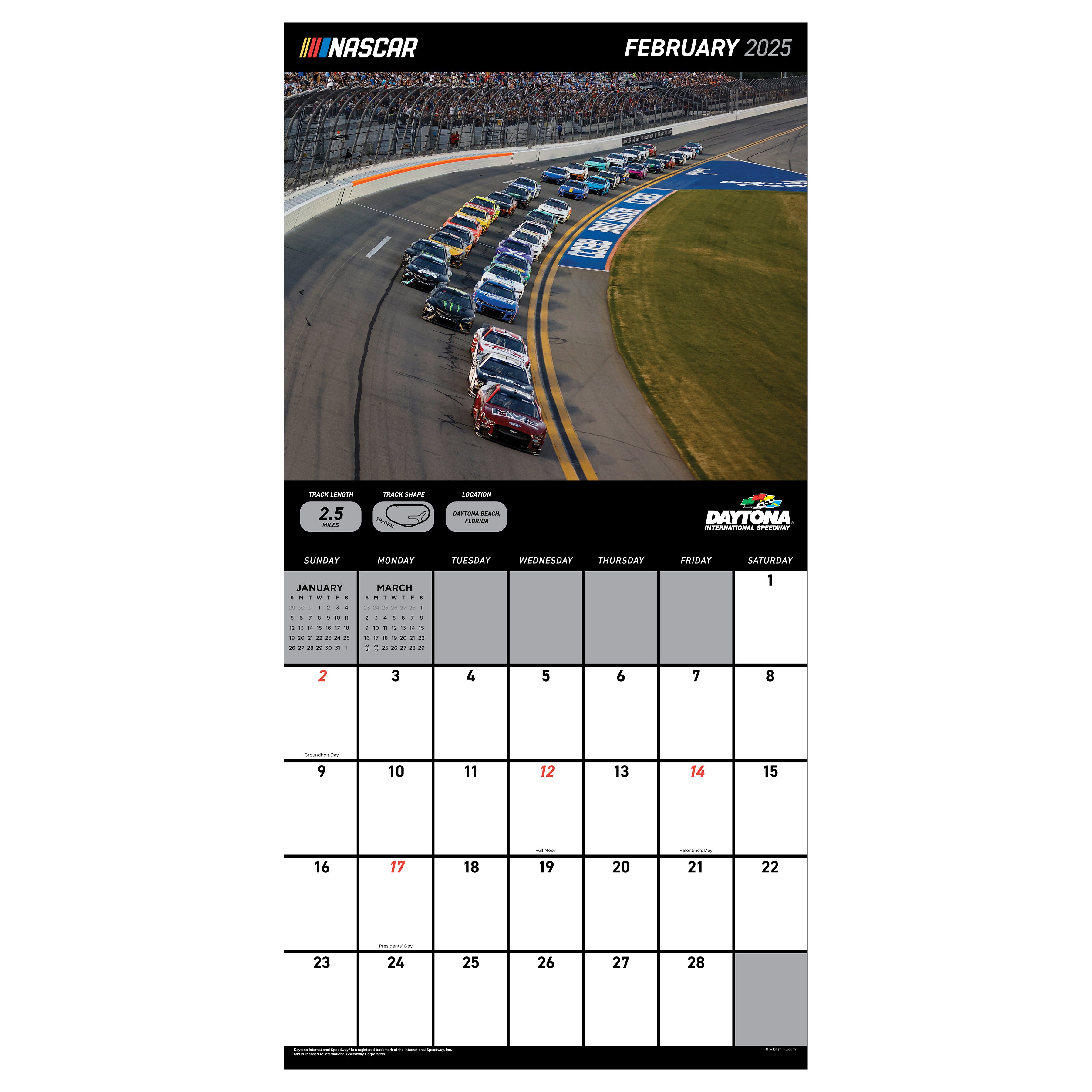 2025 Nascar Tracks Wall Calendar SELWII