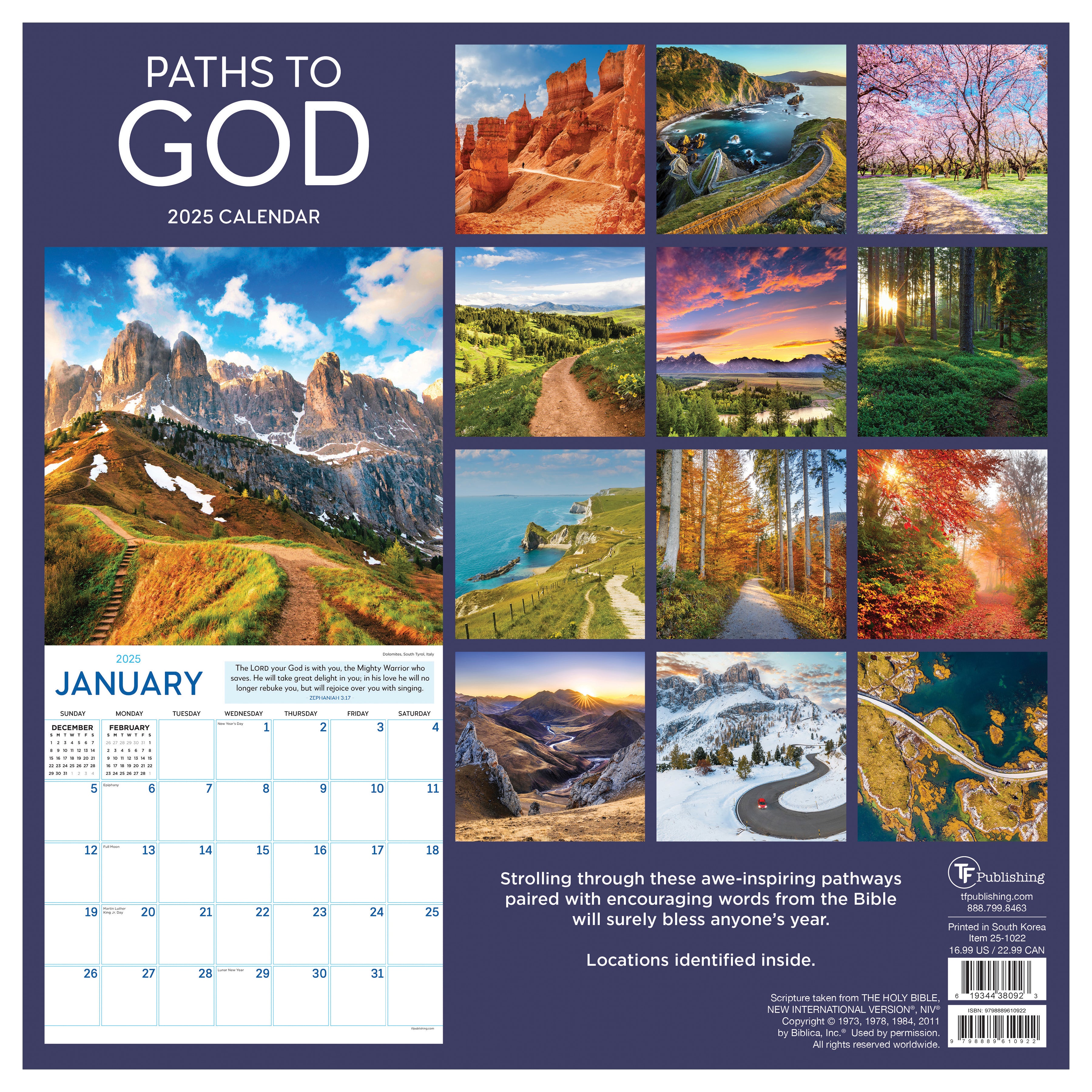 2025 Paths to God Wall Calendar SELWII