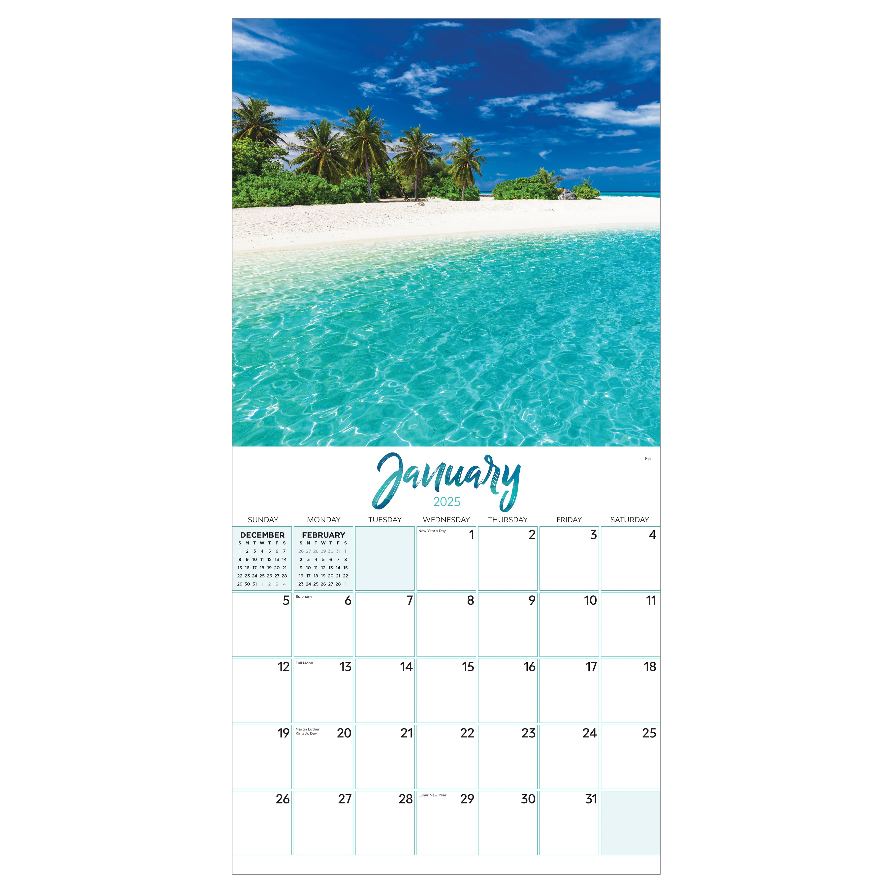 2025 Tropical Beaches Wall Calendar SELWII