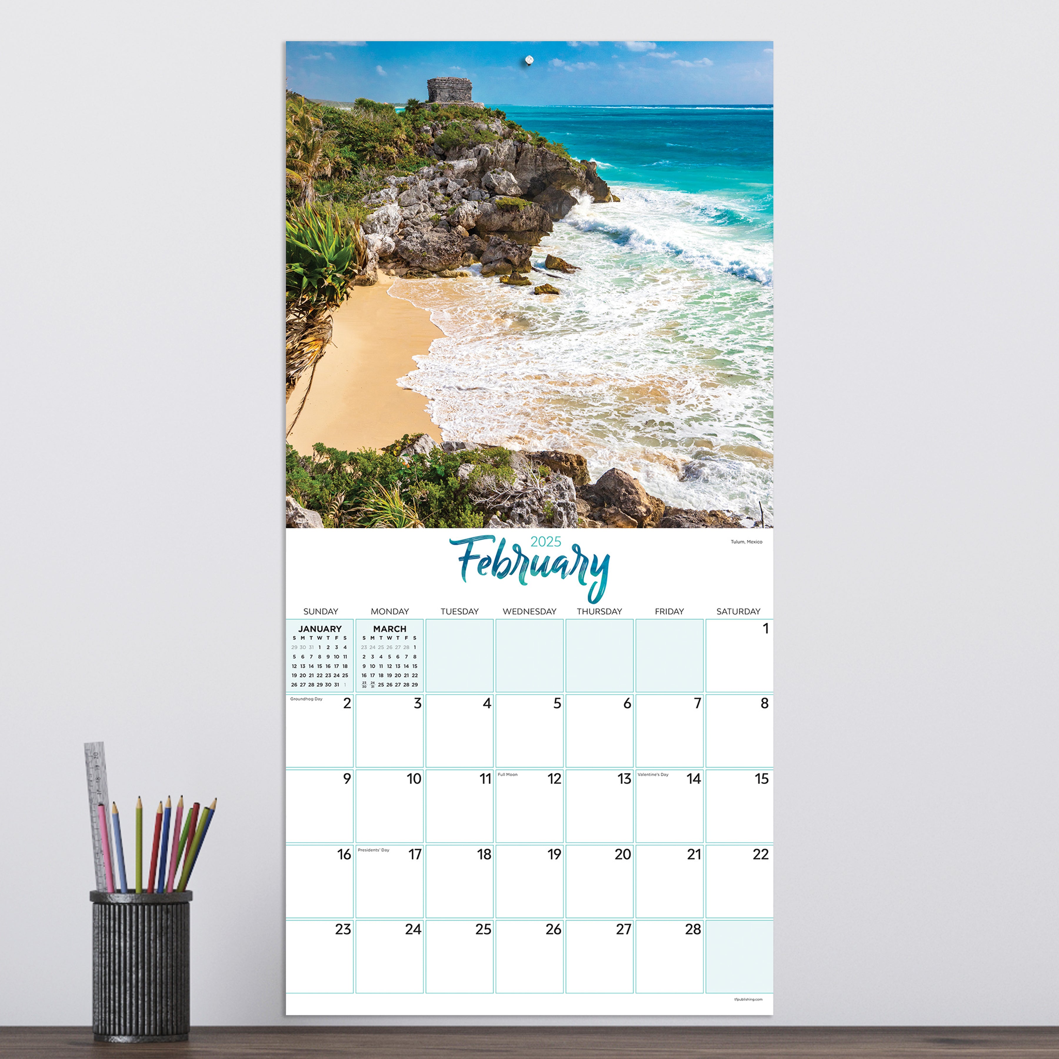 2025 Tropical Beaches Wall Calendar SELWII