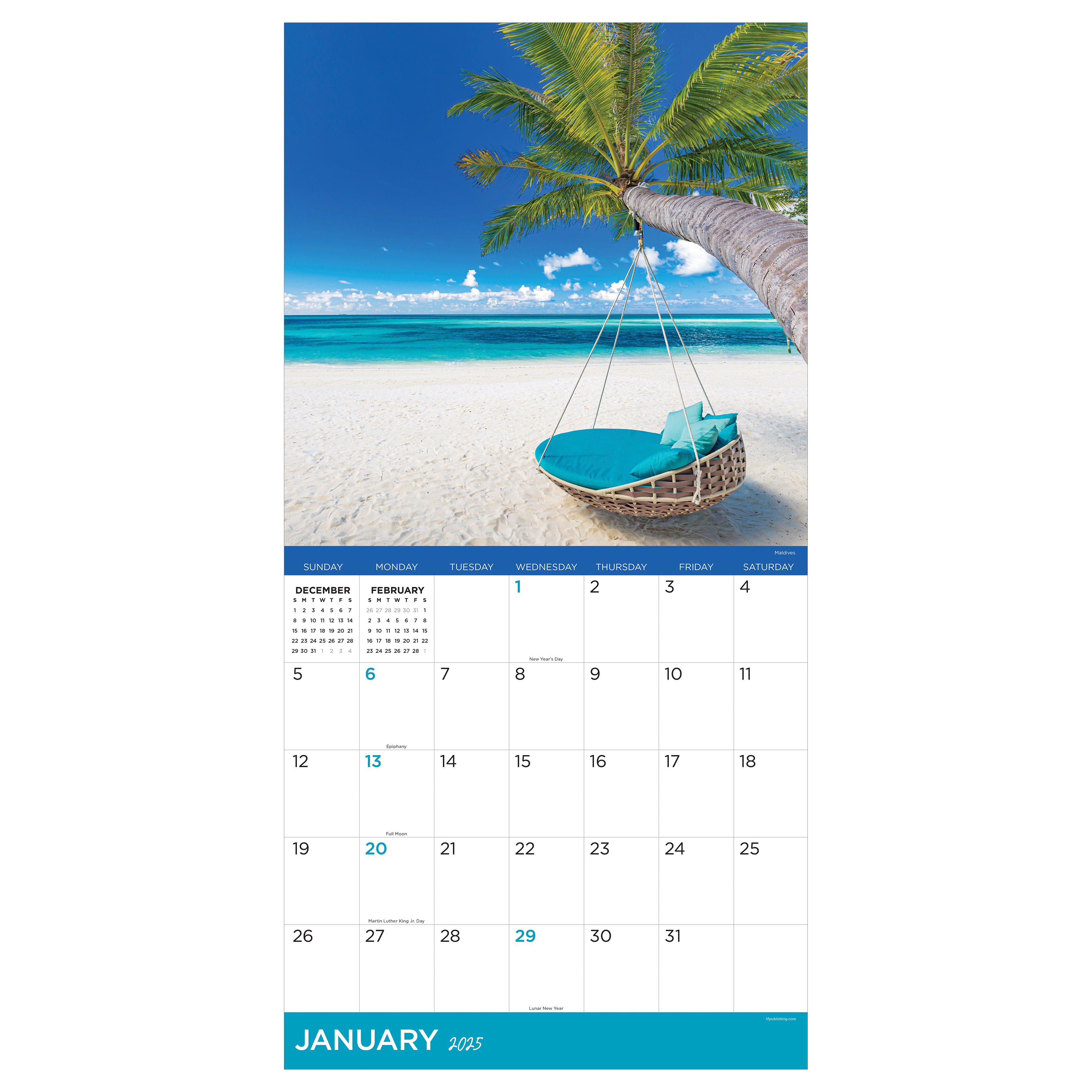 2025 Tropical Escapes Wall Calendar SELWII