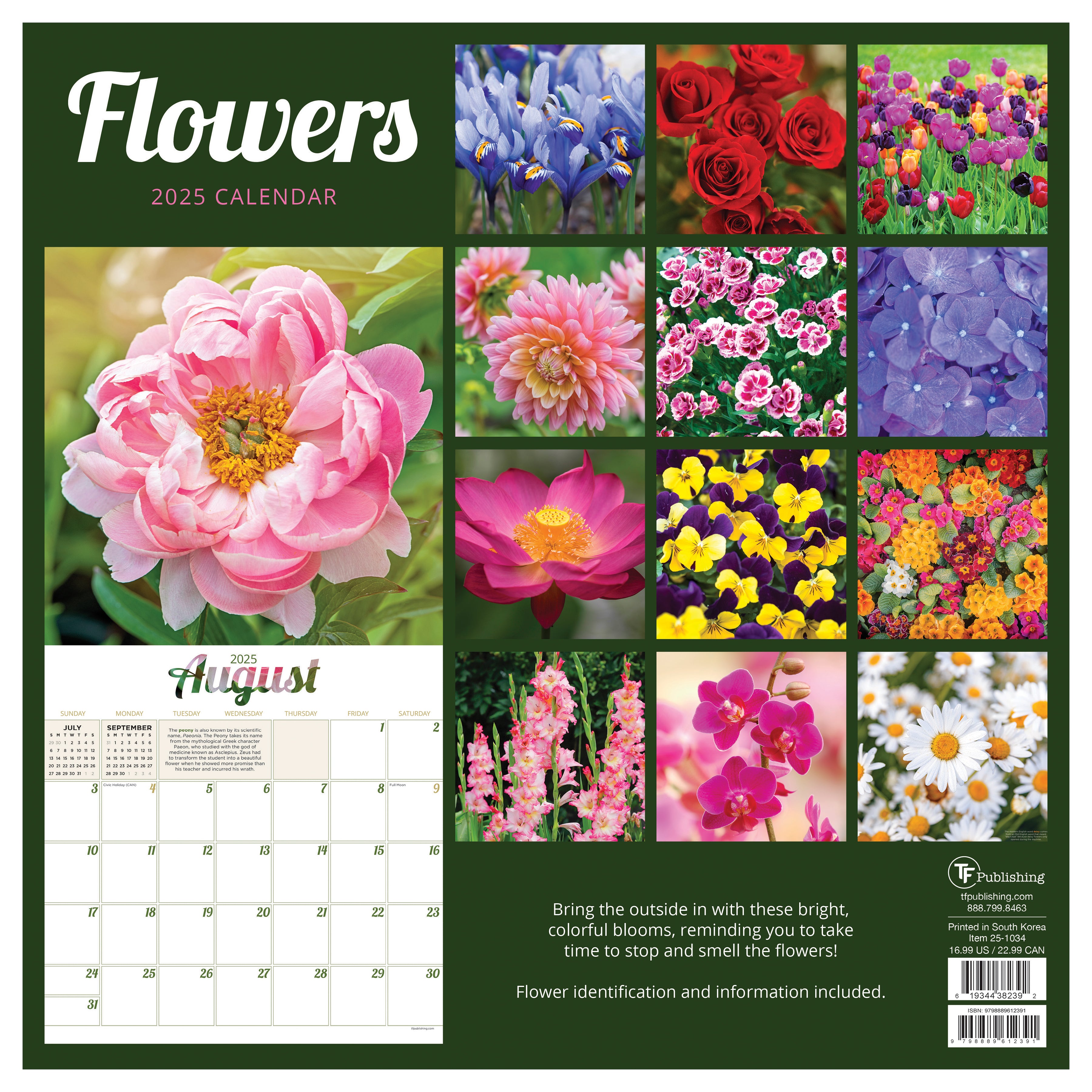 2025 Flowers Wall Calendar SELWII