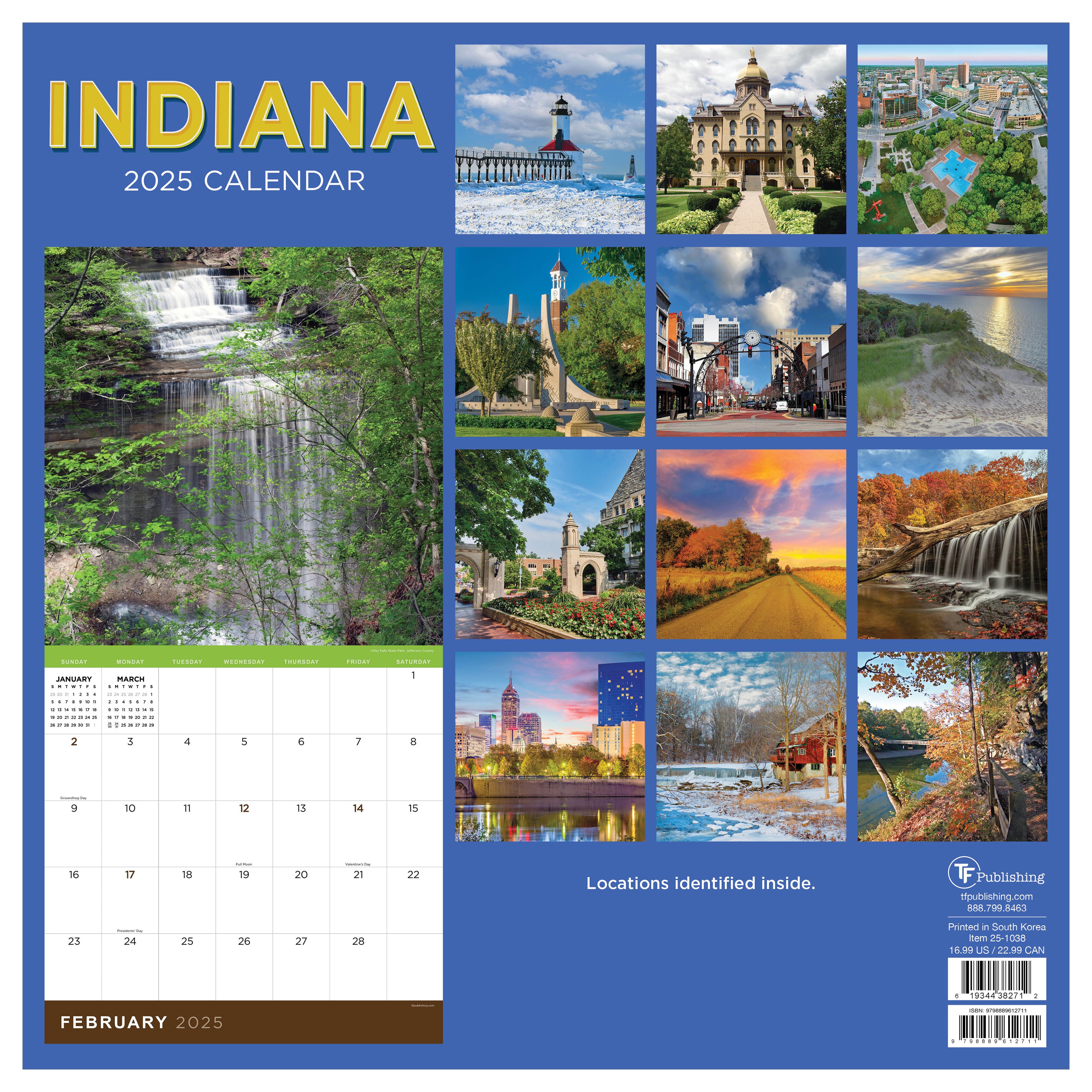 2025 Indiana Wall Calendar SELWII