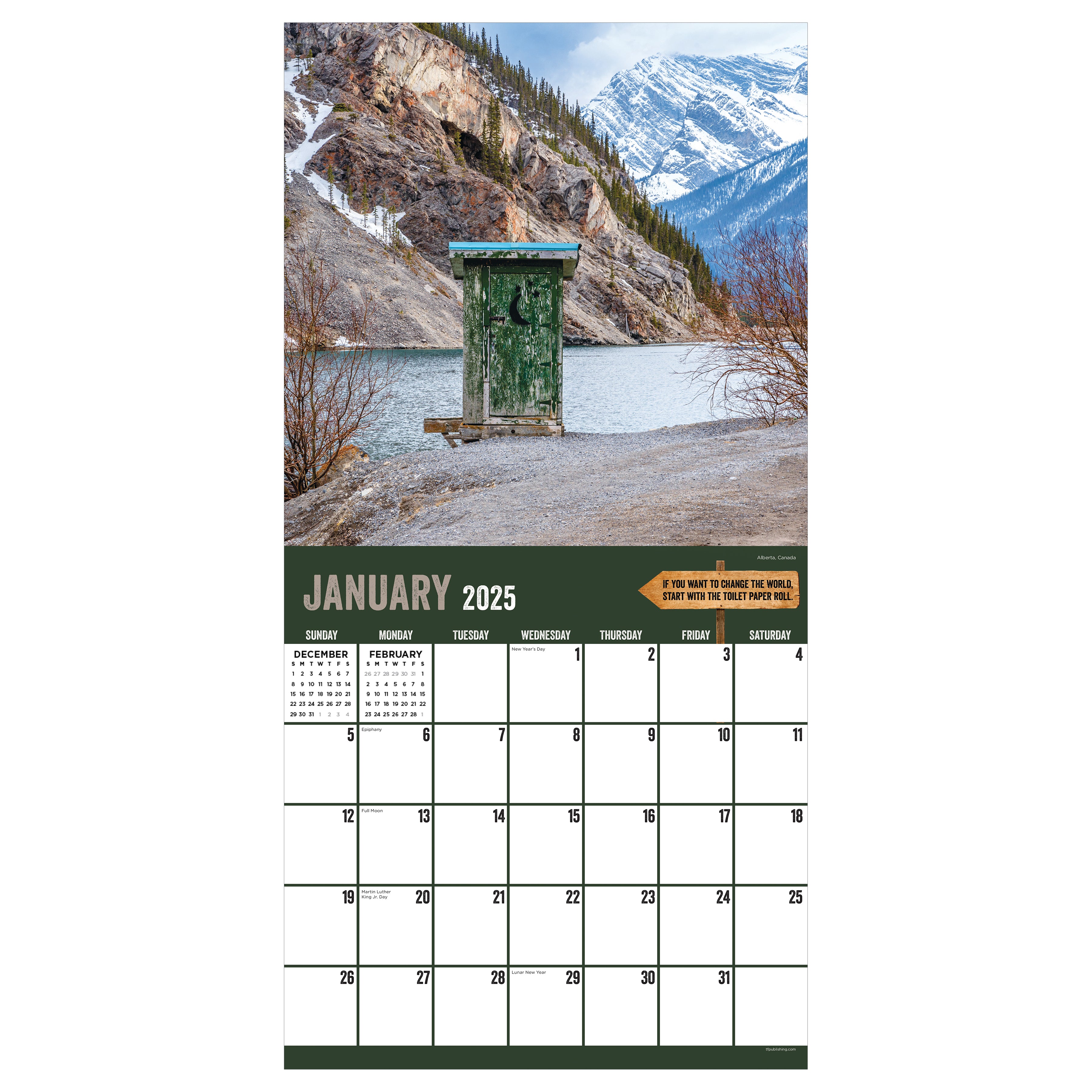 2025 Outhouses Wall Calendar SELWII