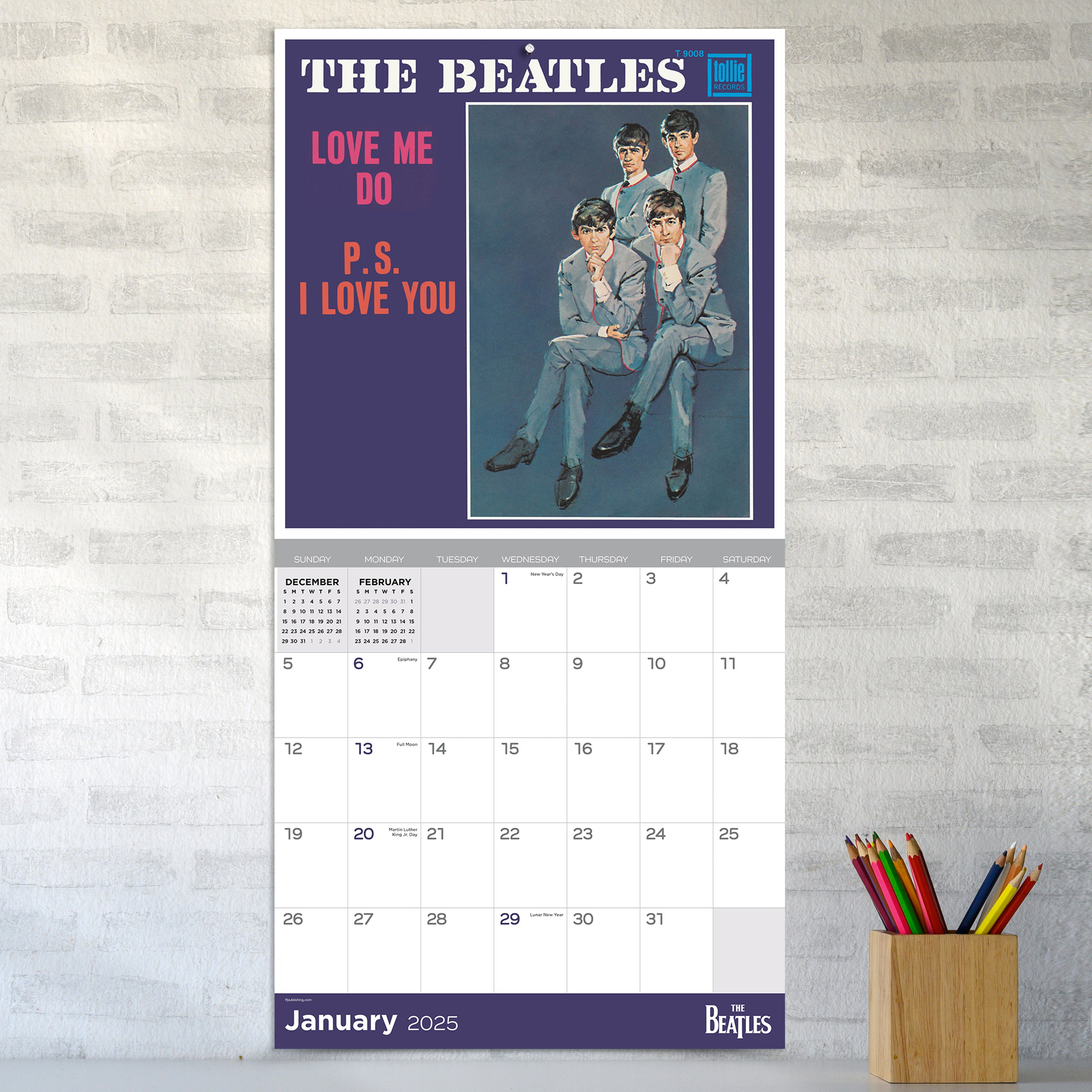 2025 Calendar from The Beatles: Albums & Artwork Wall Calendar on SELWII