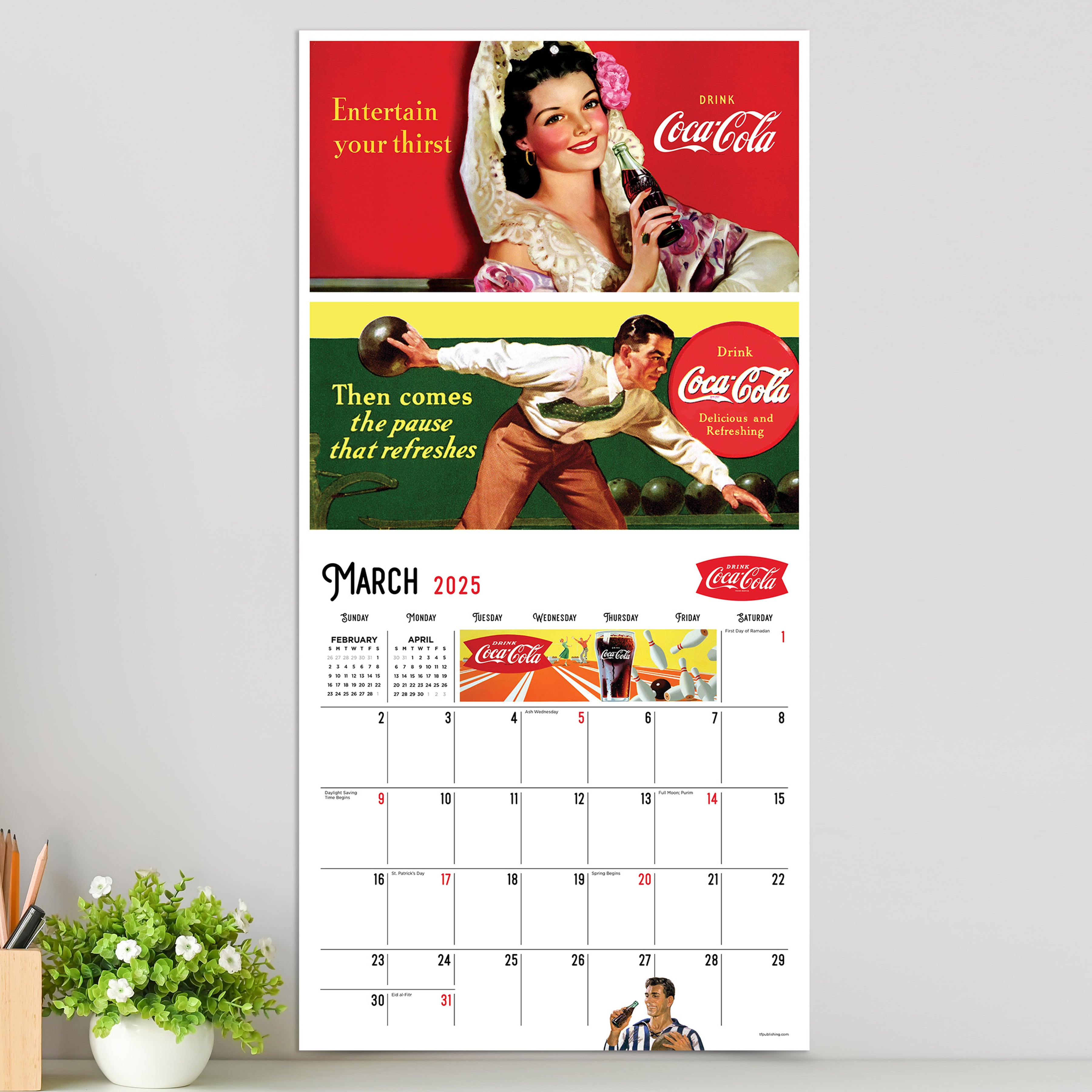 2025 Coca-Cola: Vintage Nostalgia Wall Calendar SELWII