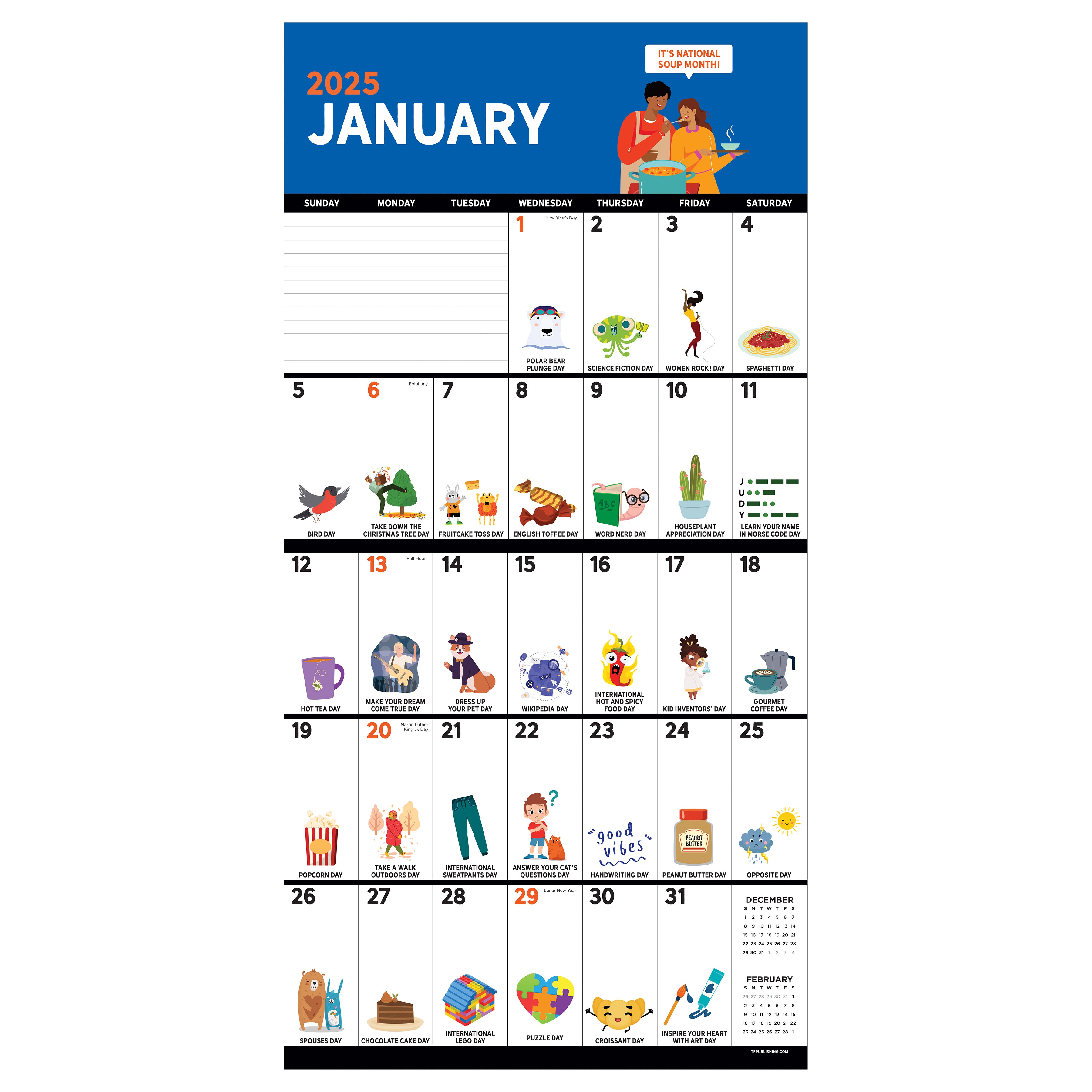 2025 Every Day's A Holiday Wall Calendar SELWII