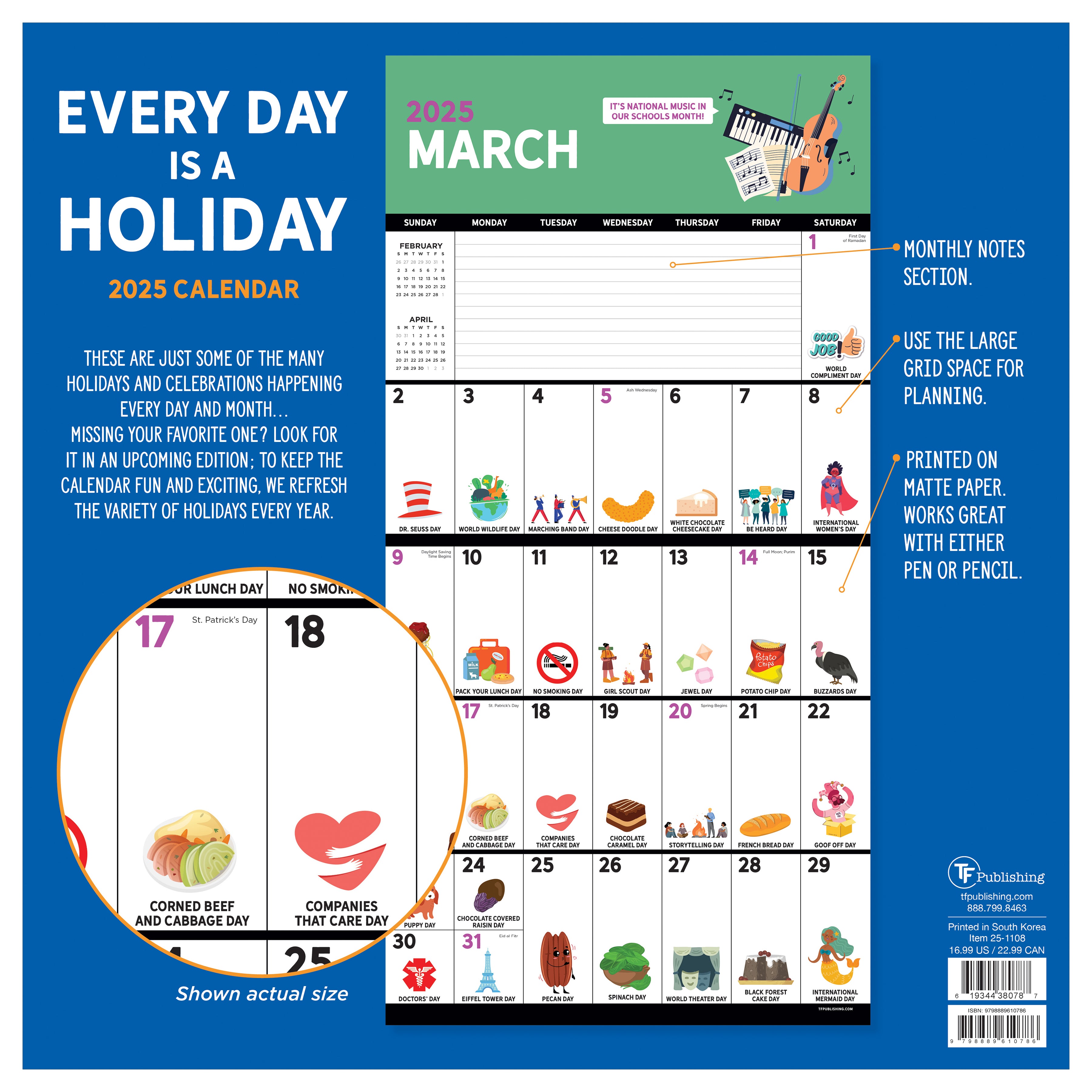 2025 Every Day's A Holiday Wall Calendar SELWII