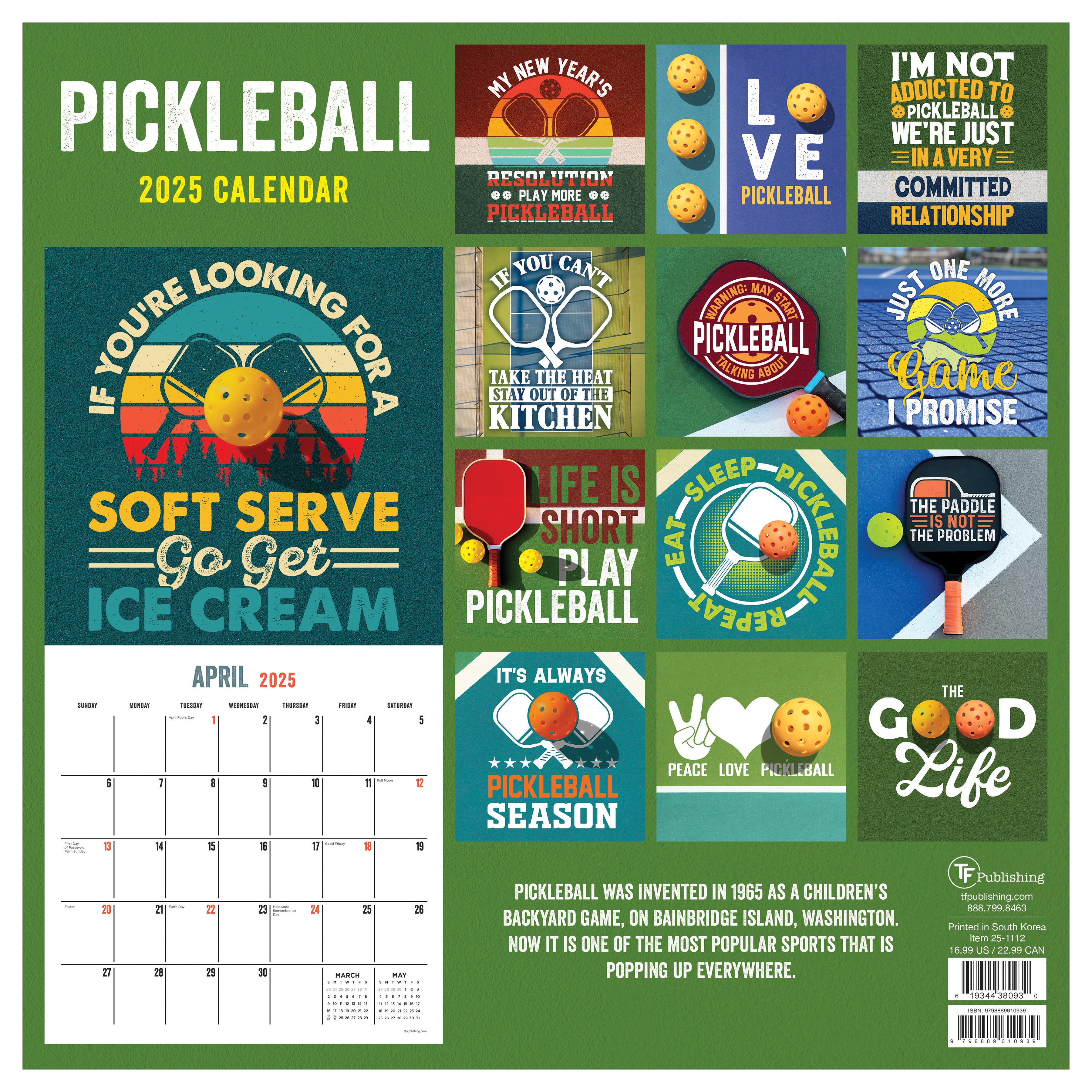 2025 Pickleball is Life Wall Calendar SELWII