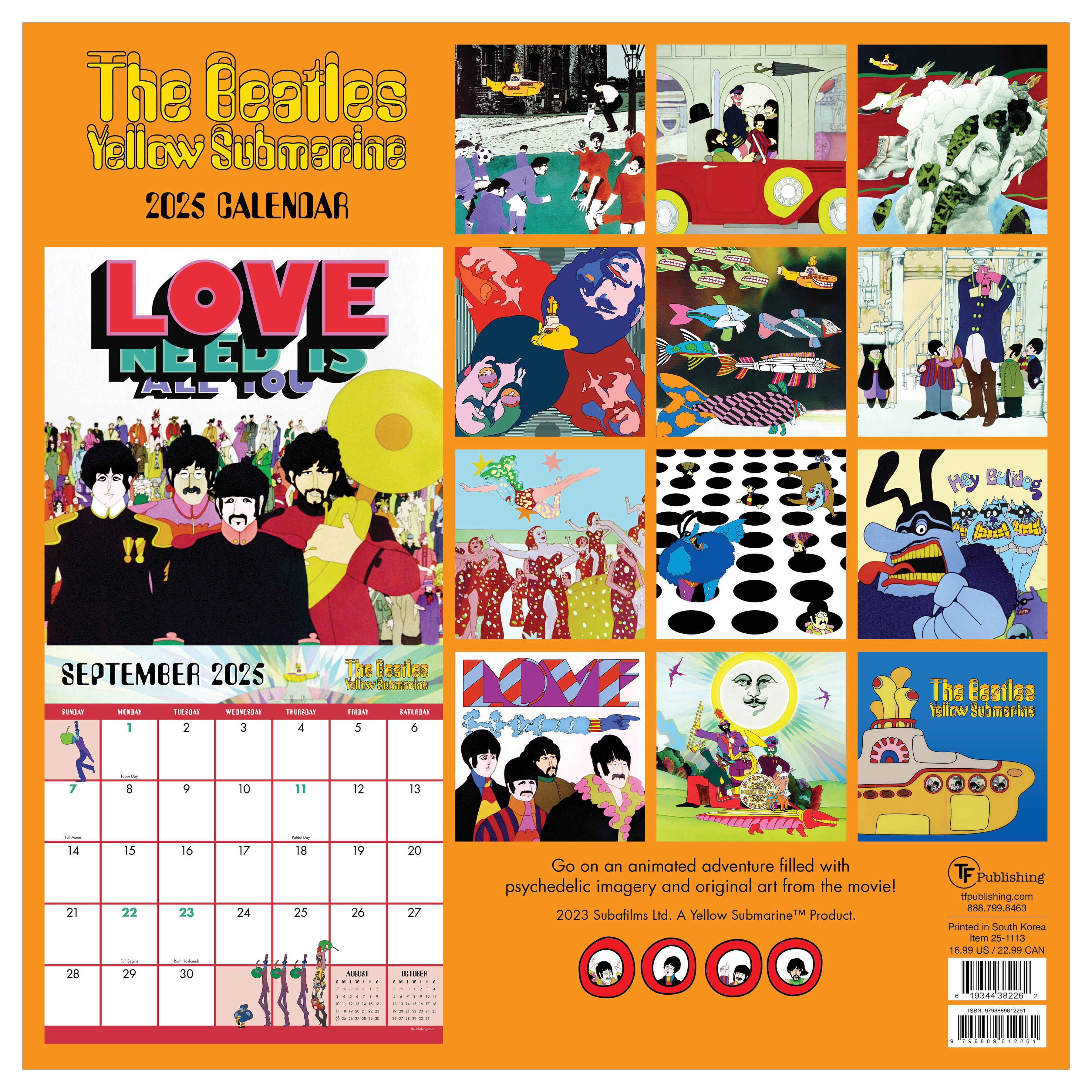 2025 The Beatles: Yellow Submarine Wall Calendar SELWII