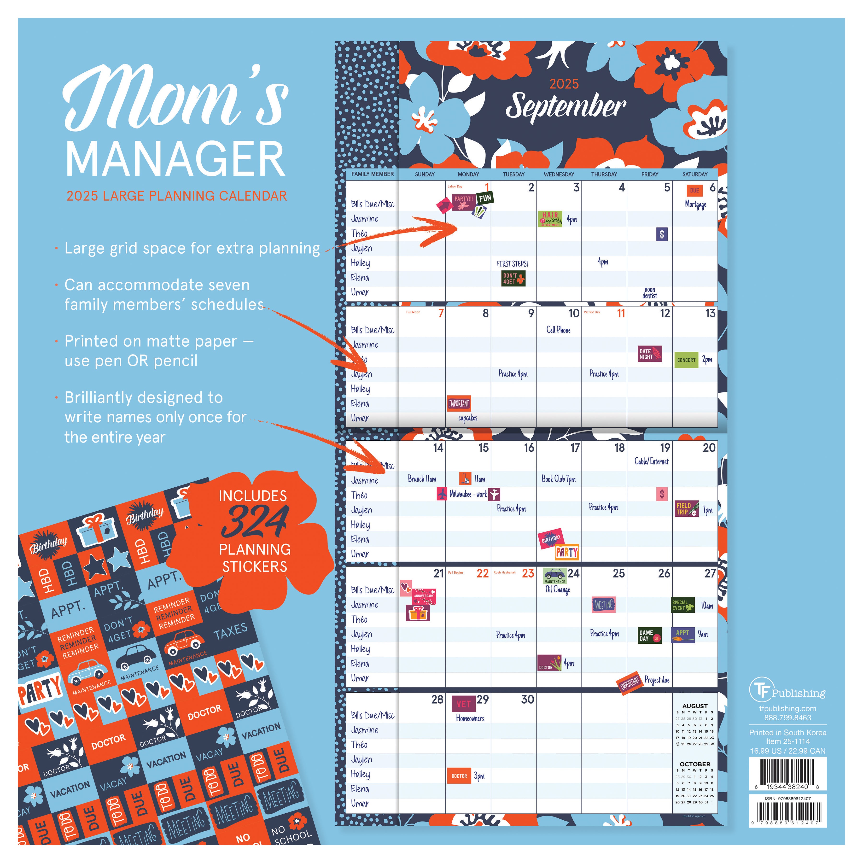 2025 Mom's Manager Wall Calendar SELWII