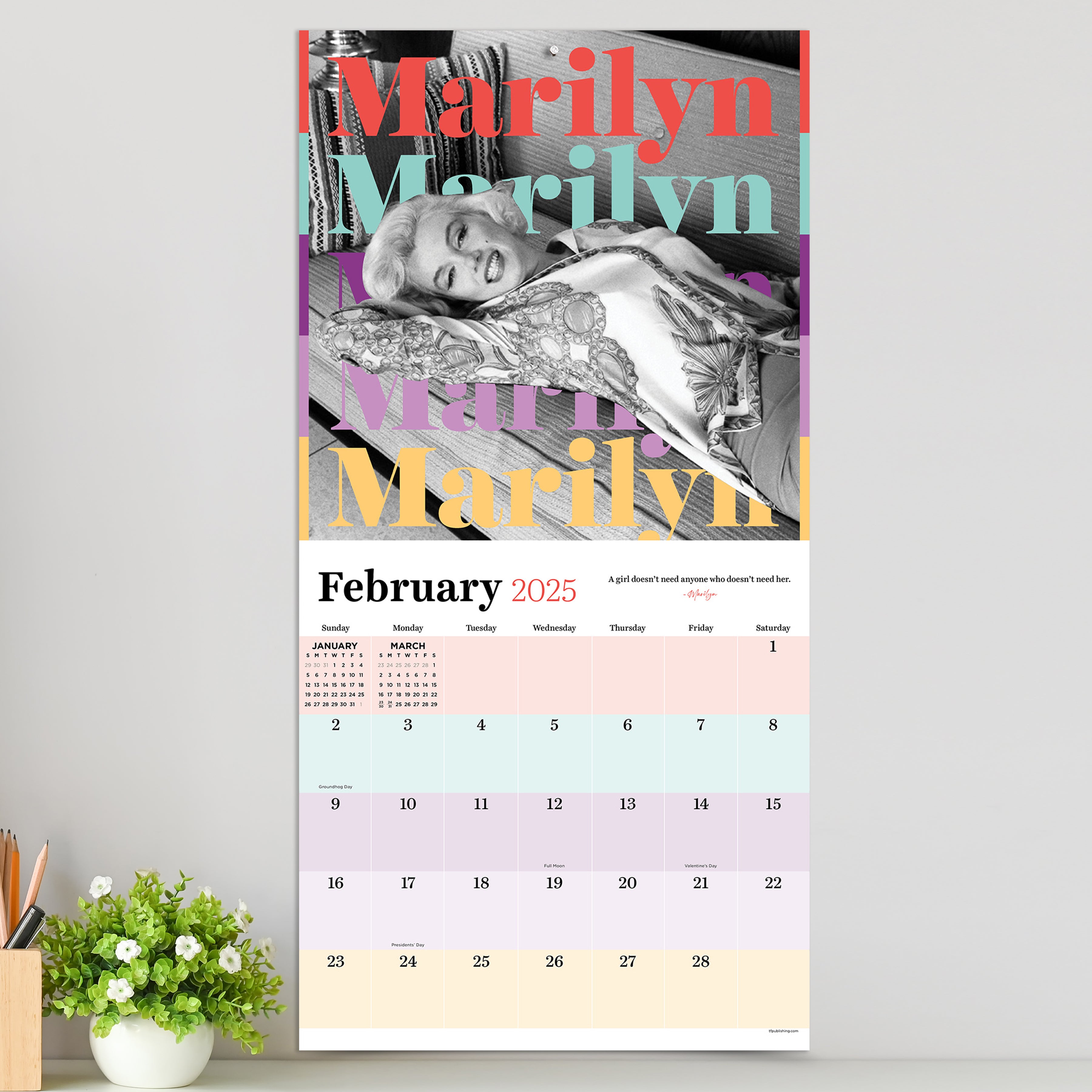 2025 Marilyn Monroe Wall Calendar SELWII