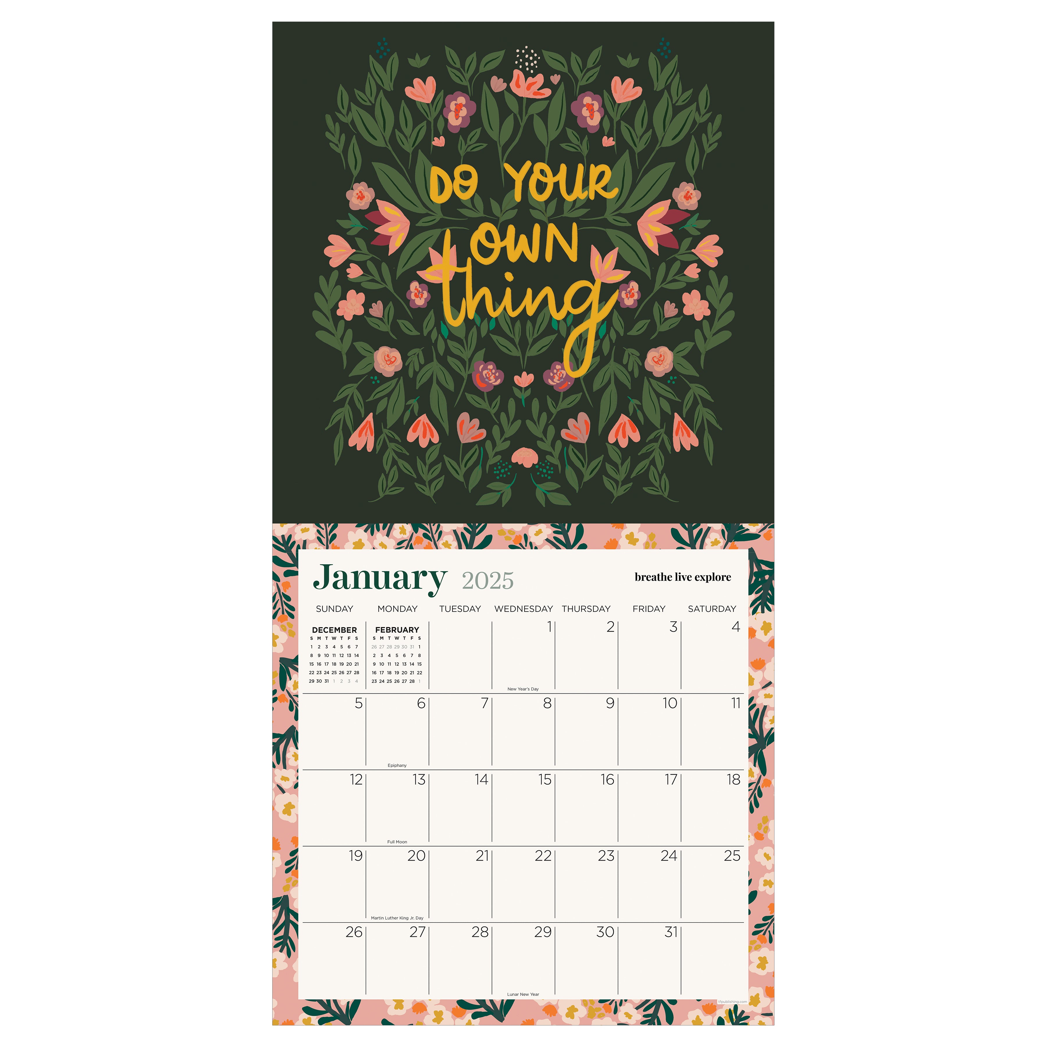 2025 Breathe Live Explore Wall Calendar SELWII