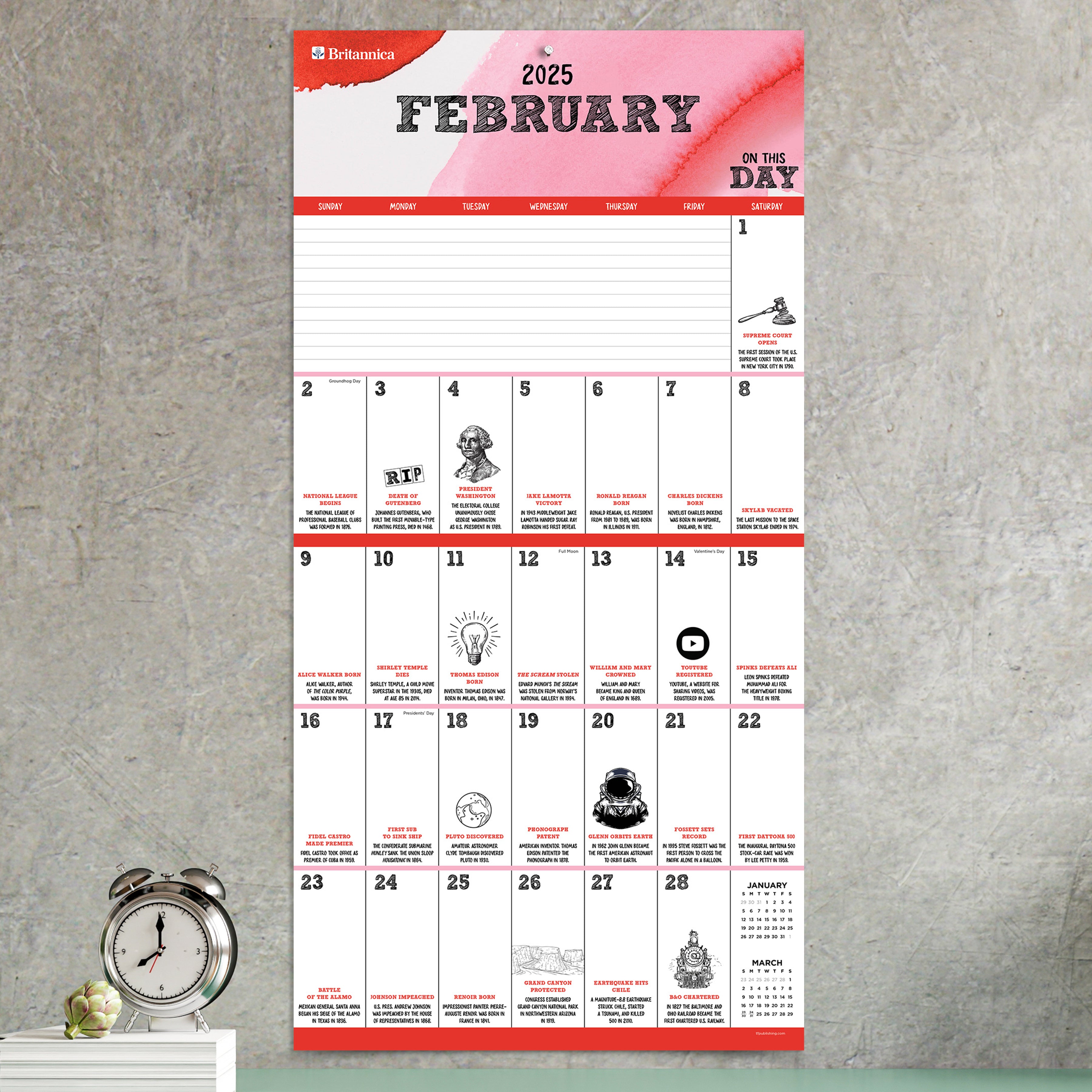 2025 On This Day Wall Calendar SELWII