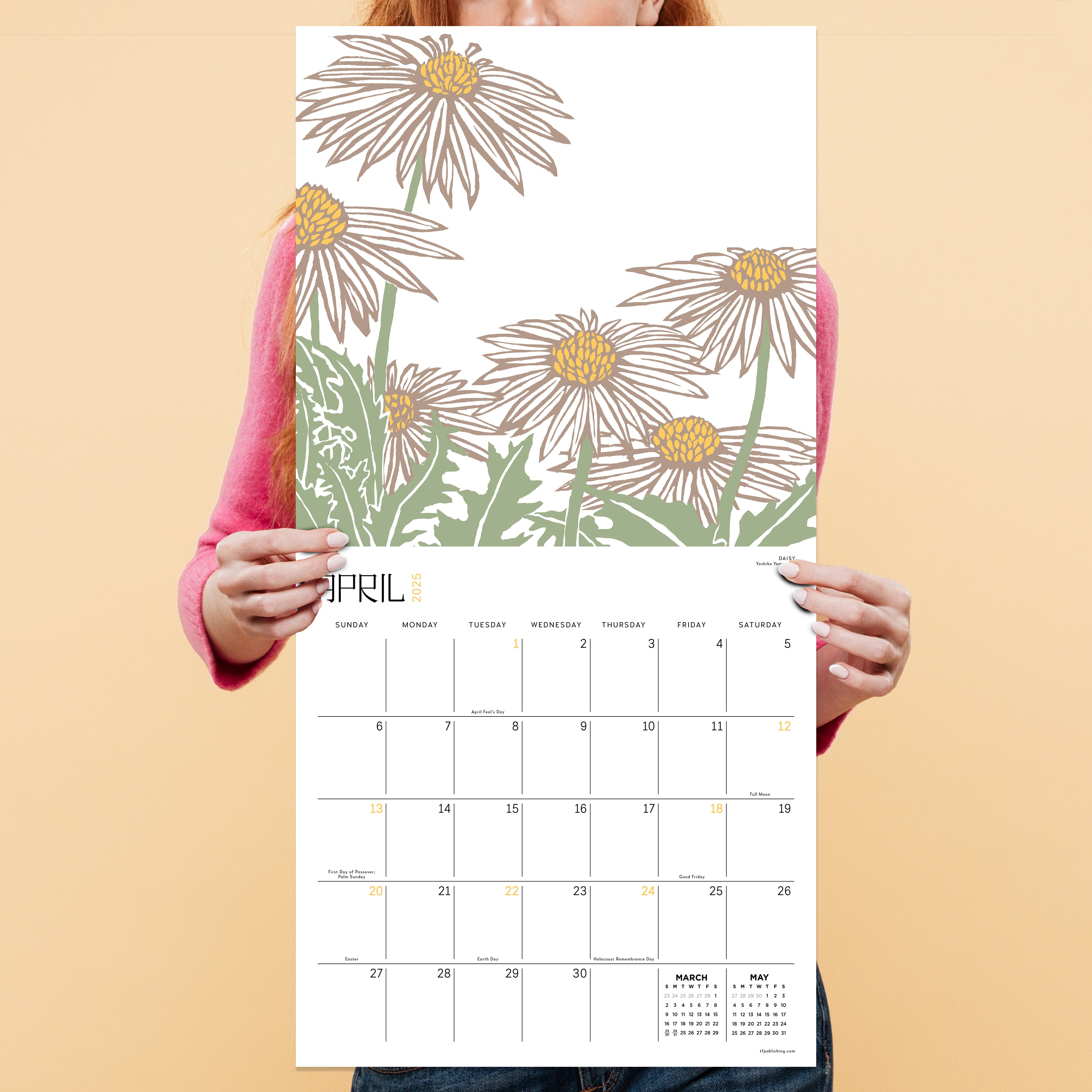 Eco-Friendly 2025 Flower Garden Wall Calendar