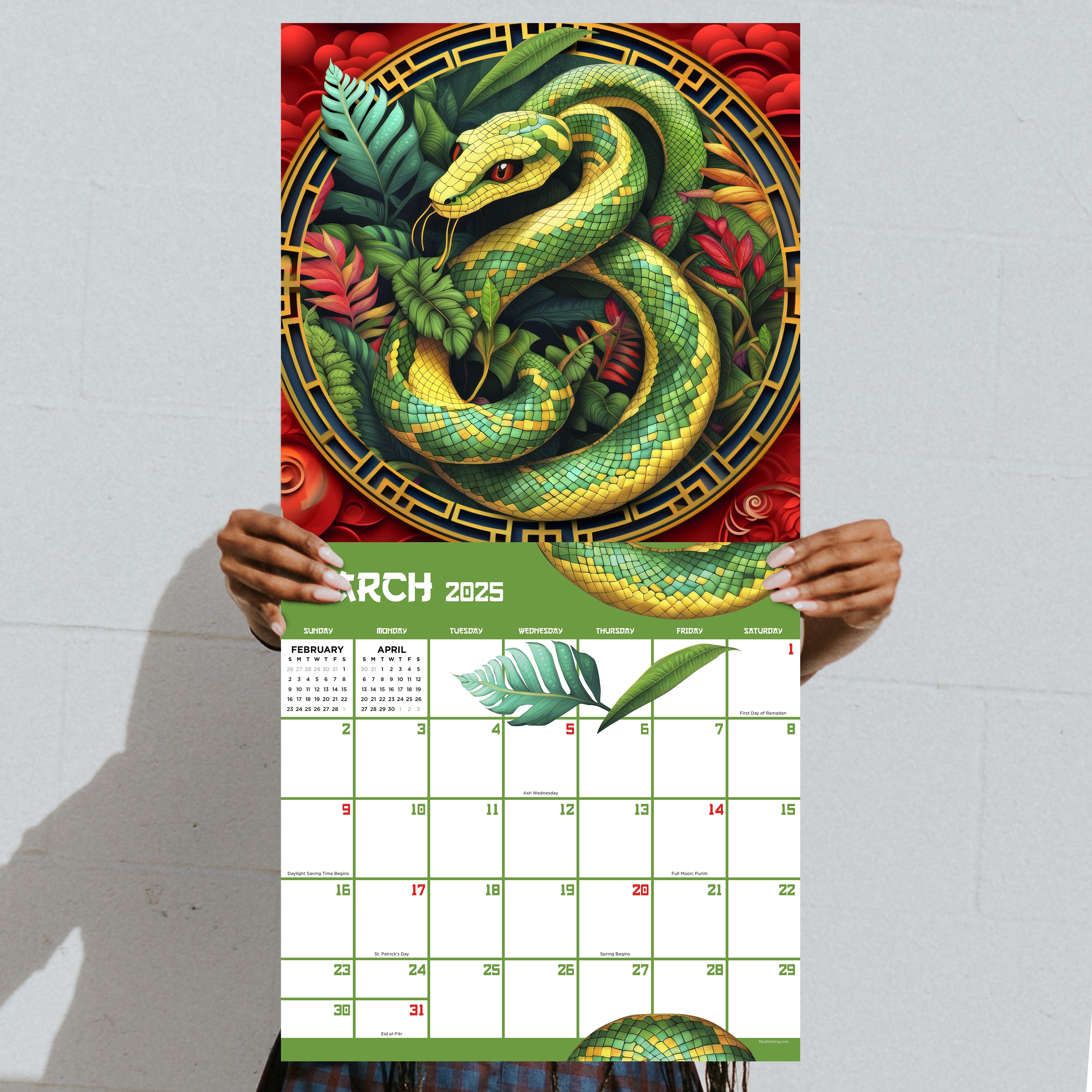 2025 Year of the Snake Wall Calendar SELWII