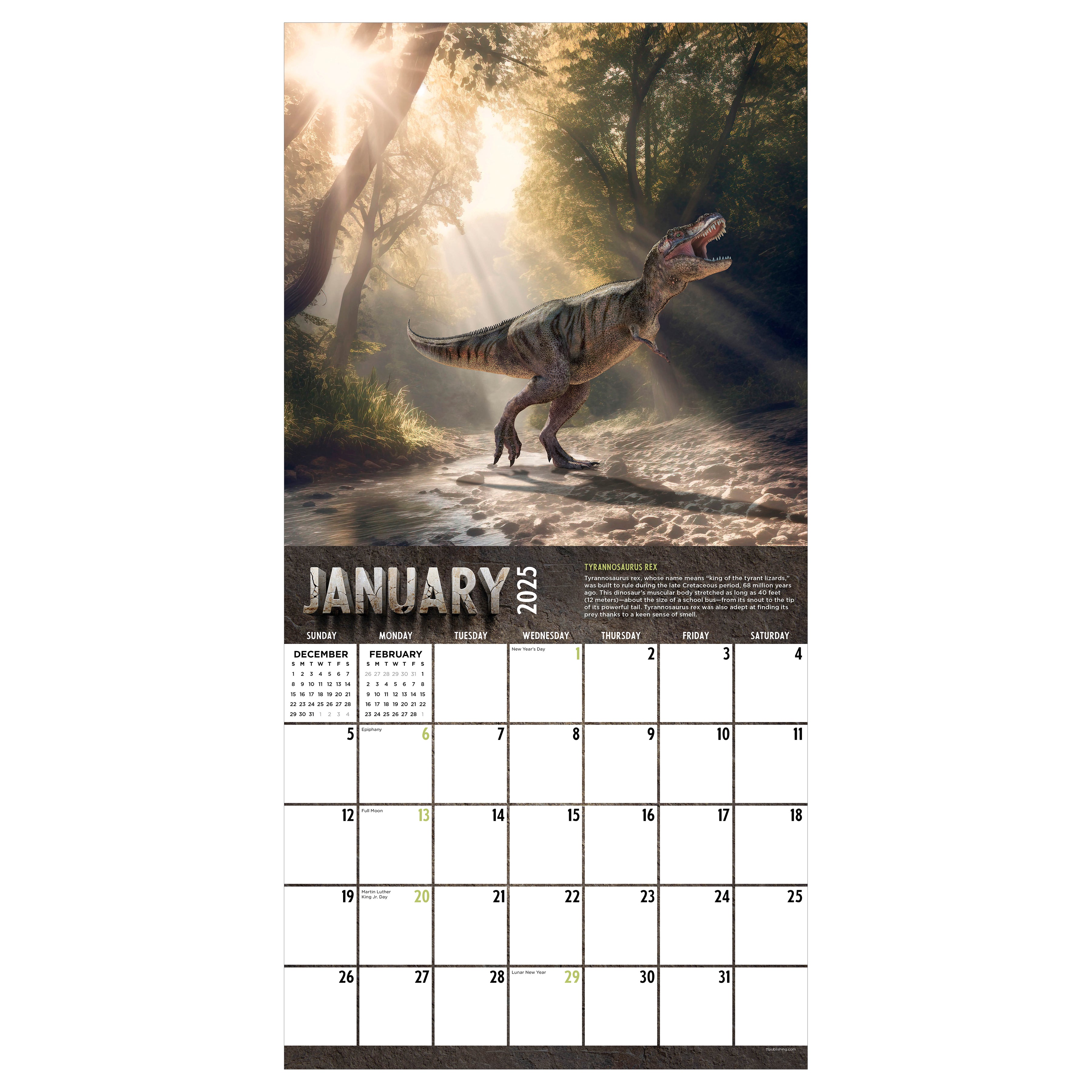 2025 Dinosaurs Wall Calendar SELWII