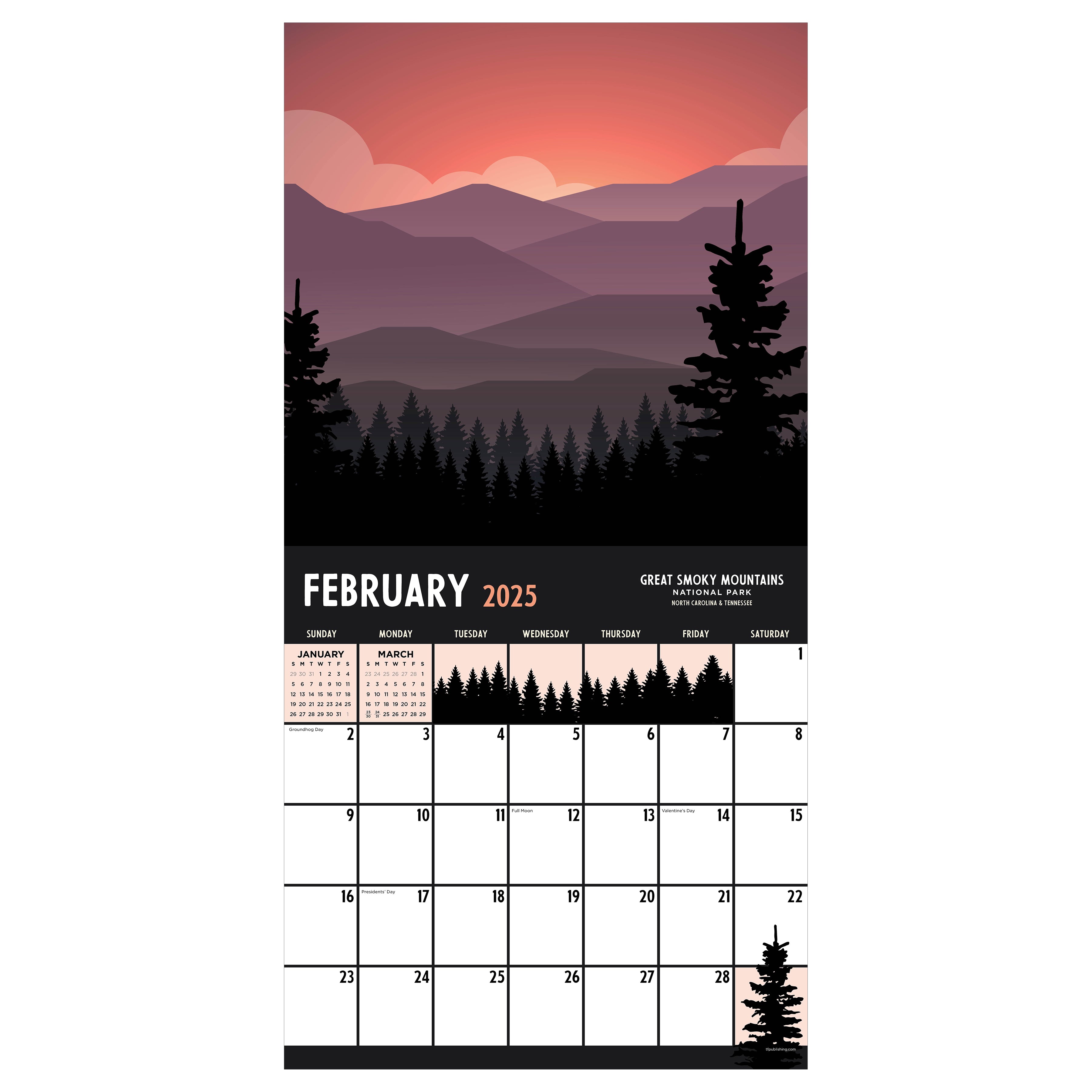 2025 National Parks-Art Wall Calendar SELWII