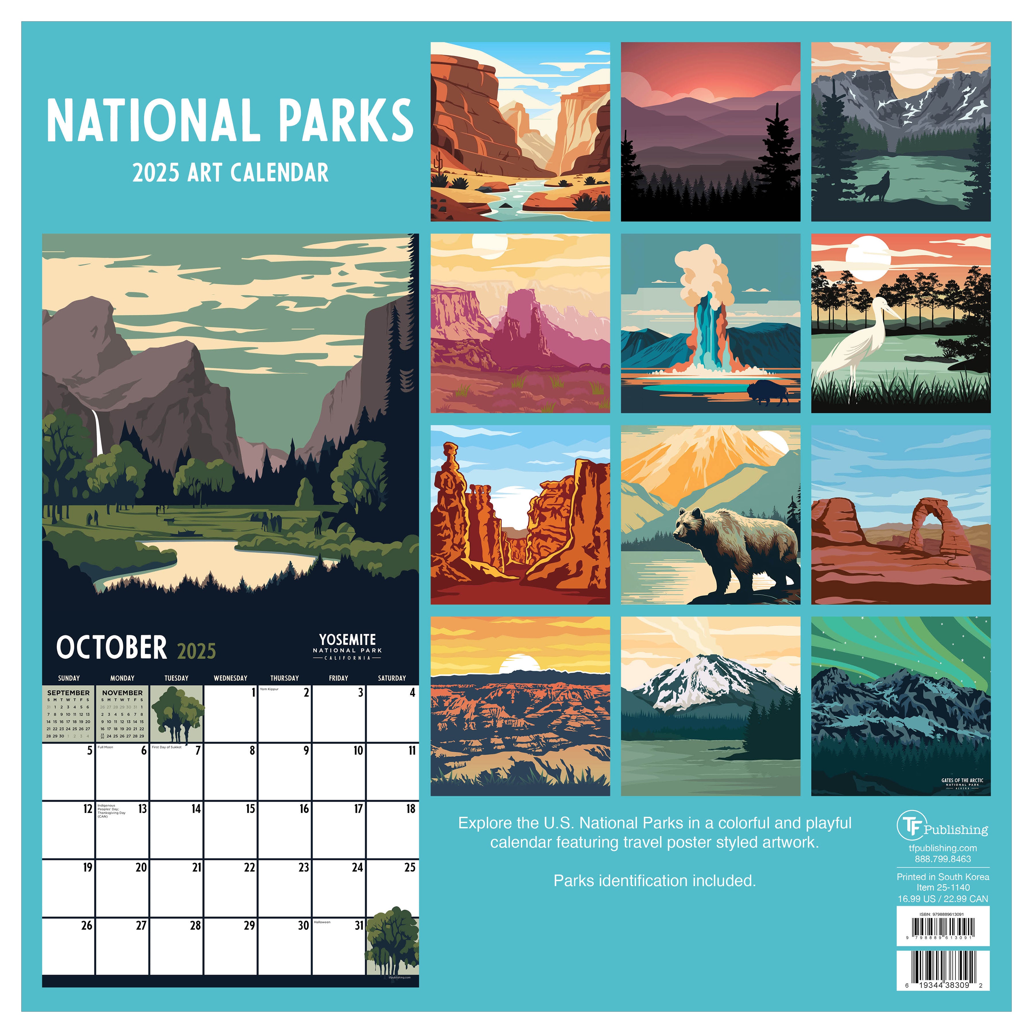 2025 National Parks-Art Wall Calendar SELWII