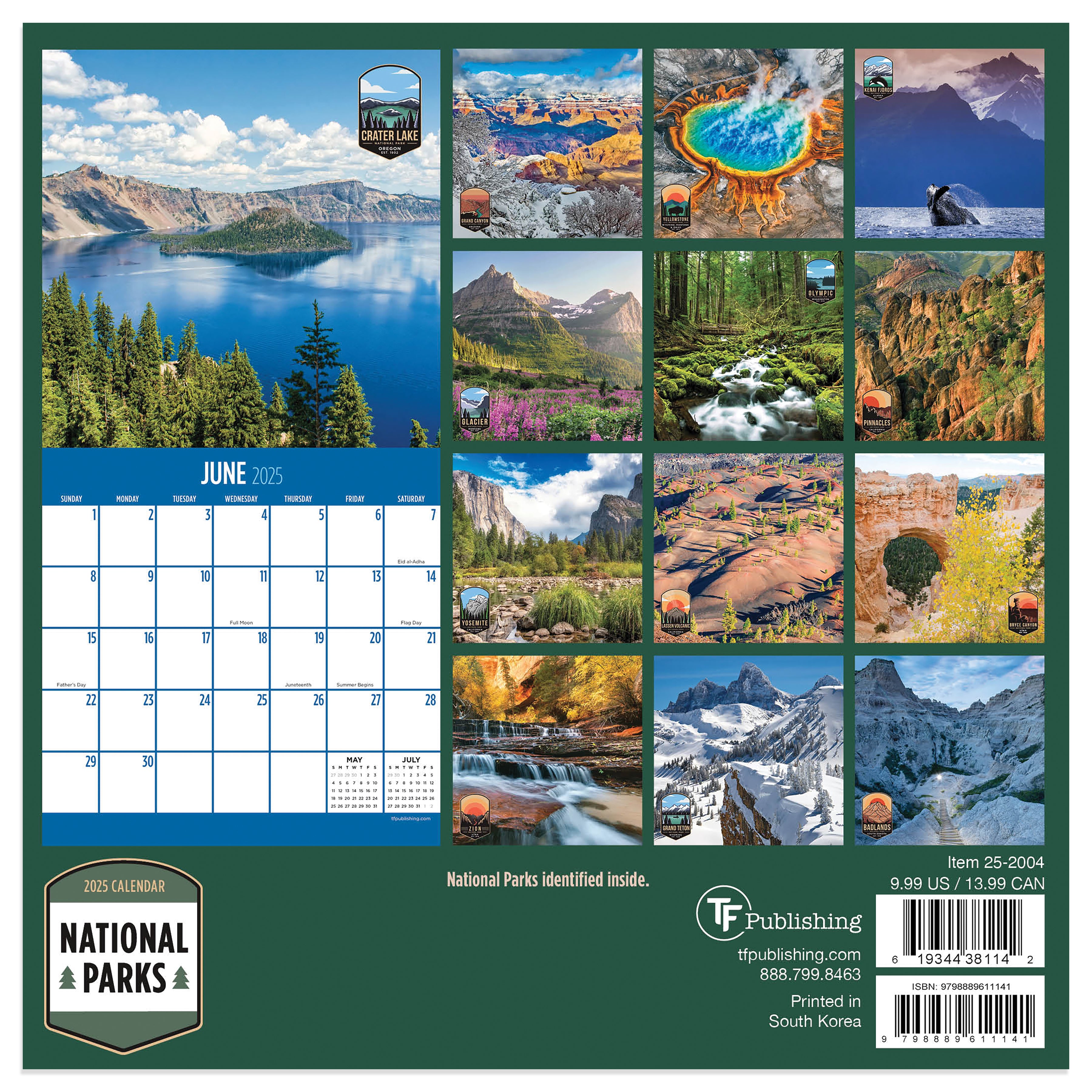 2025 National Parks Mini Calendar SELWII