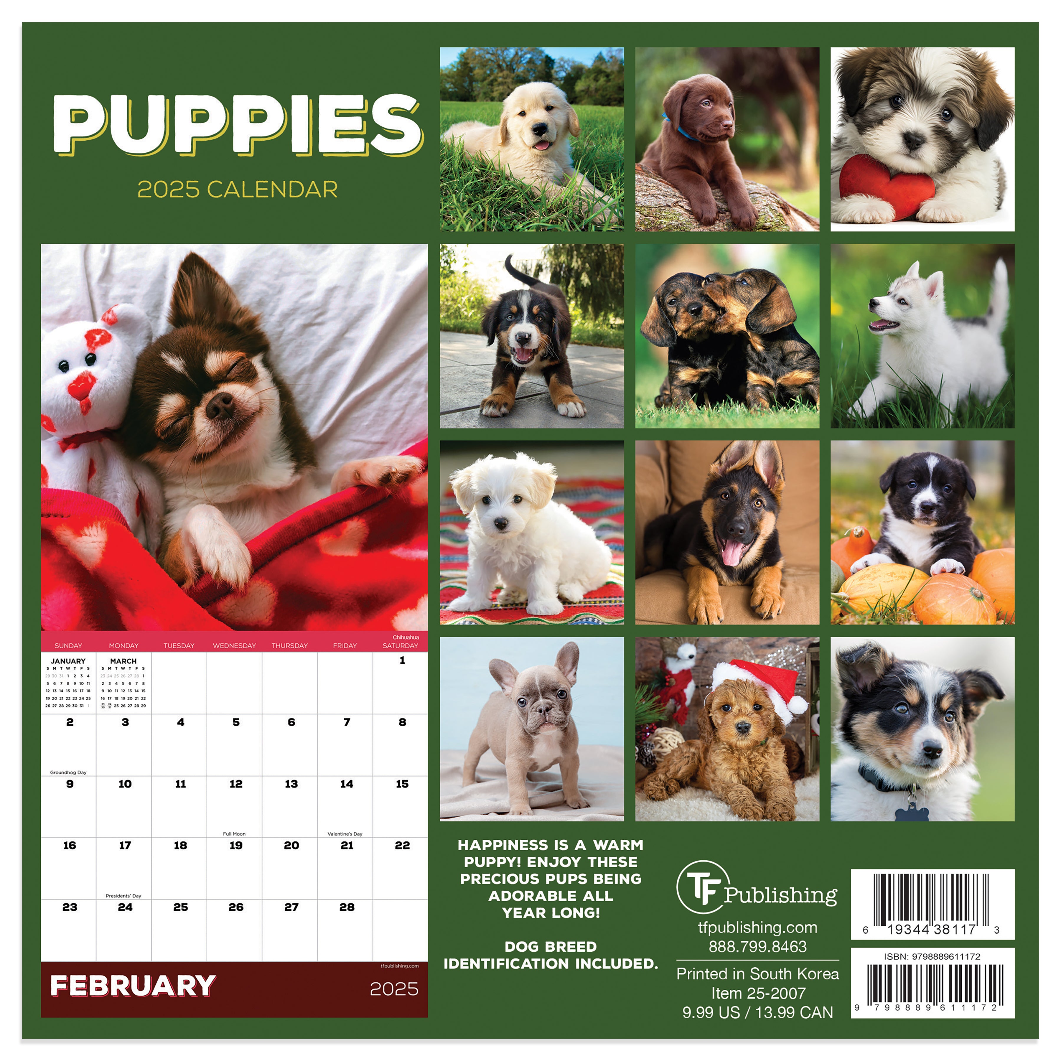 2025 Puppies Mini Calendar SELWII