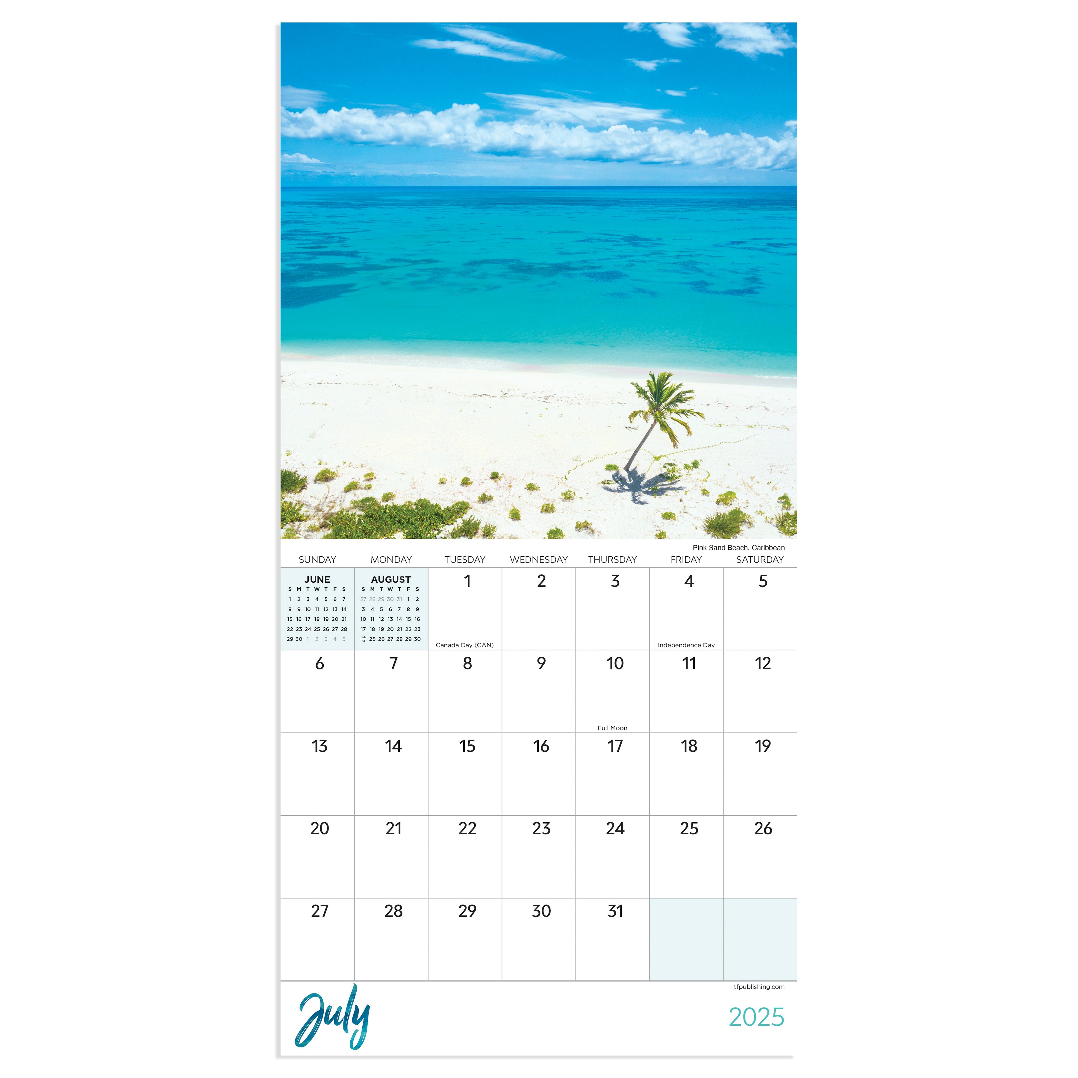 2025 Tropical Beaches Mini Calendar SELWII