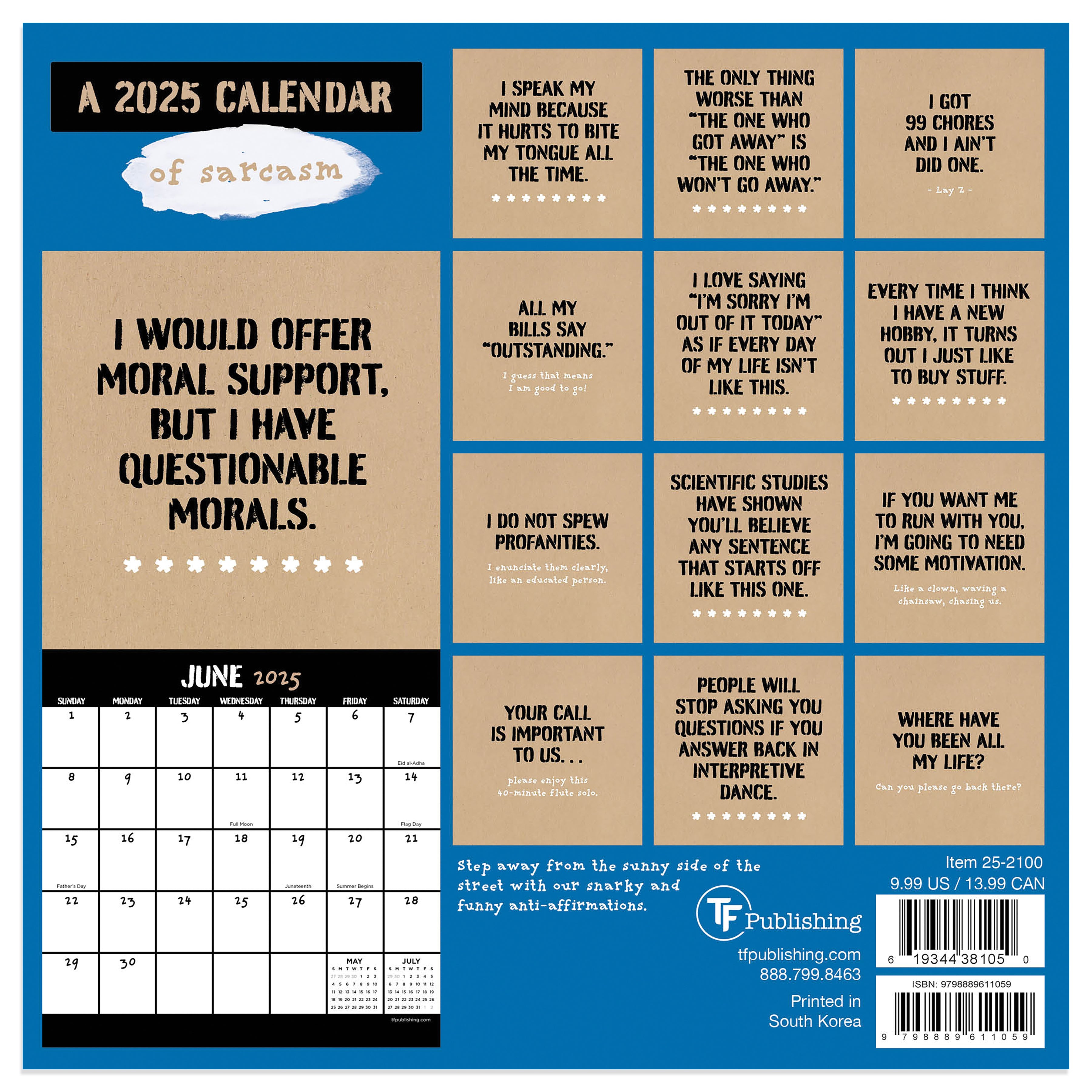 2025 Anti-Affirmations & Sarcasm Mini Calendar SELWII