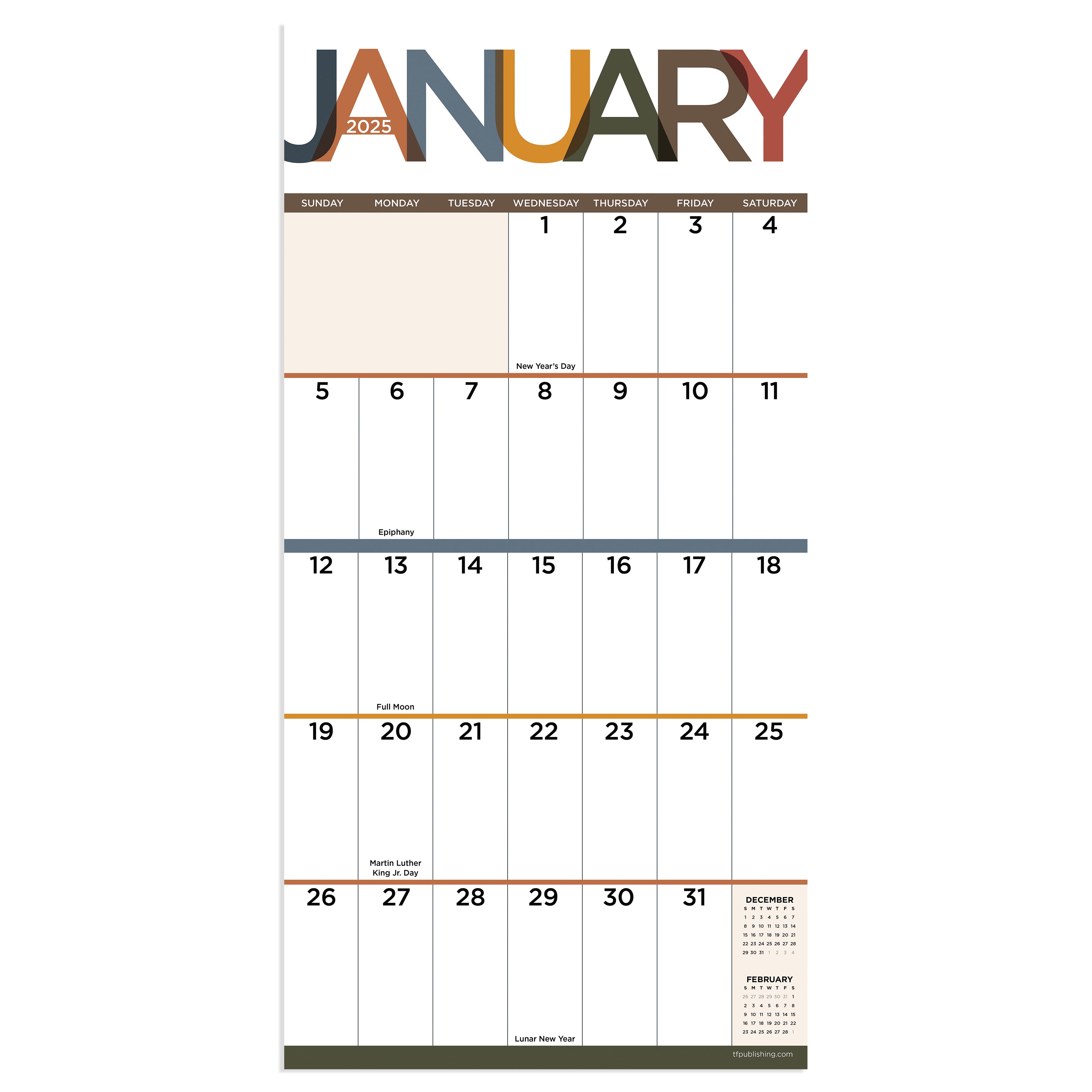 2025 Big Print Mini Calendar SELWII