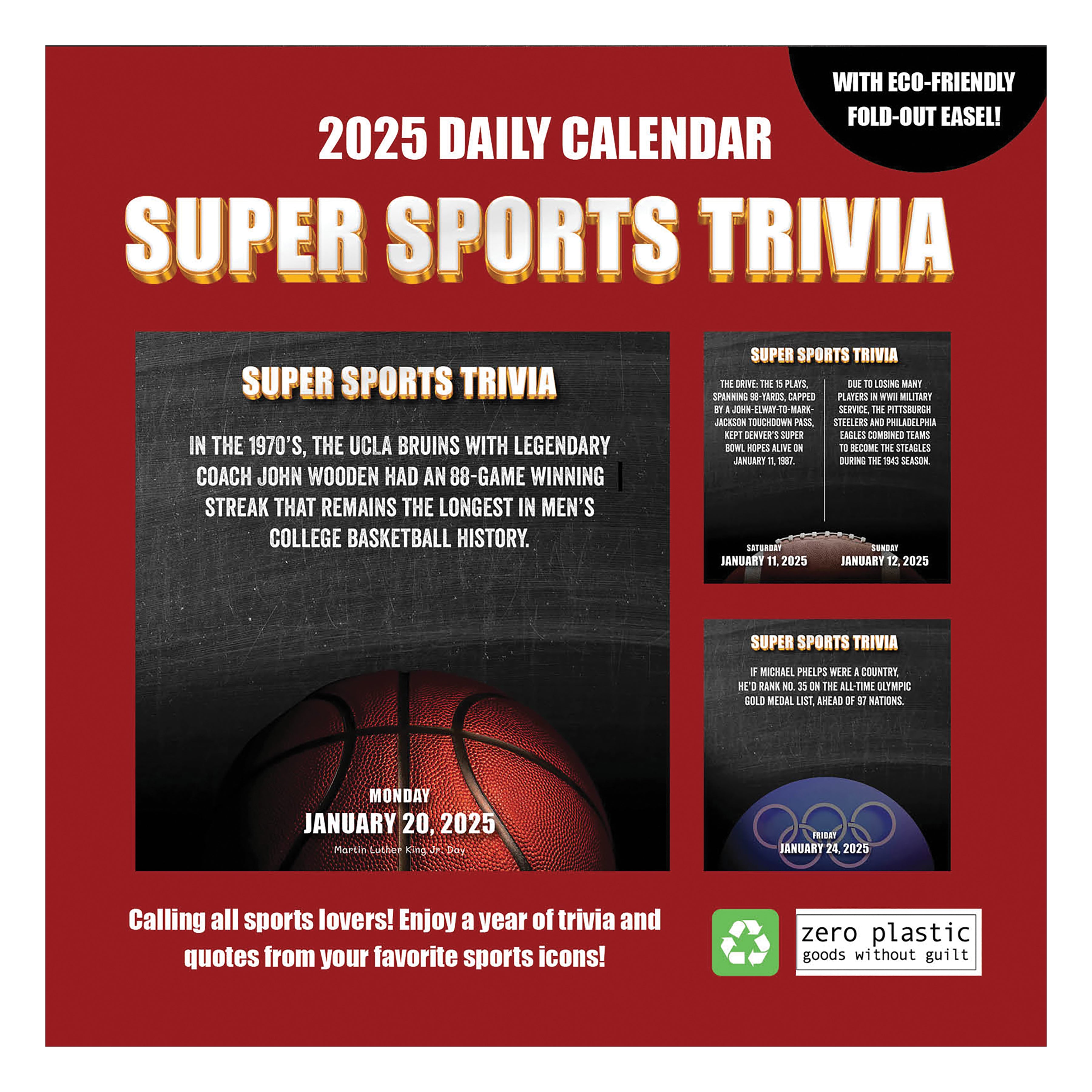 2025 Sports Facts & Trivia Daily Desktop Calendar SELWII