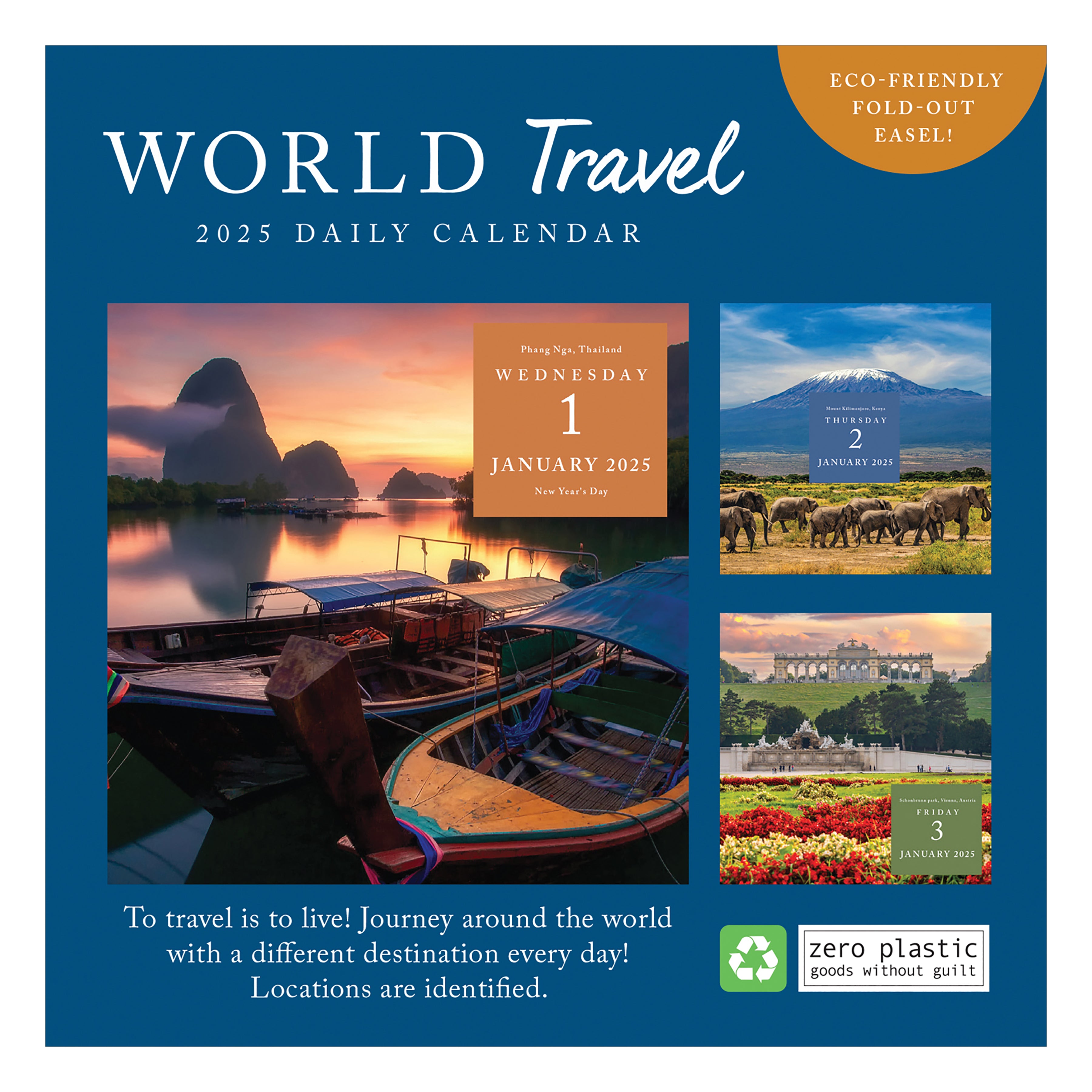 2025 World Travel Daily Desktop Calendar SELWII