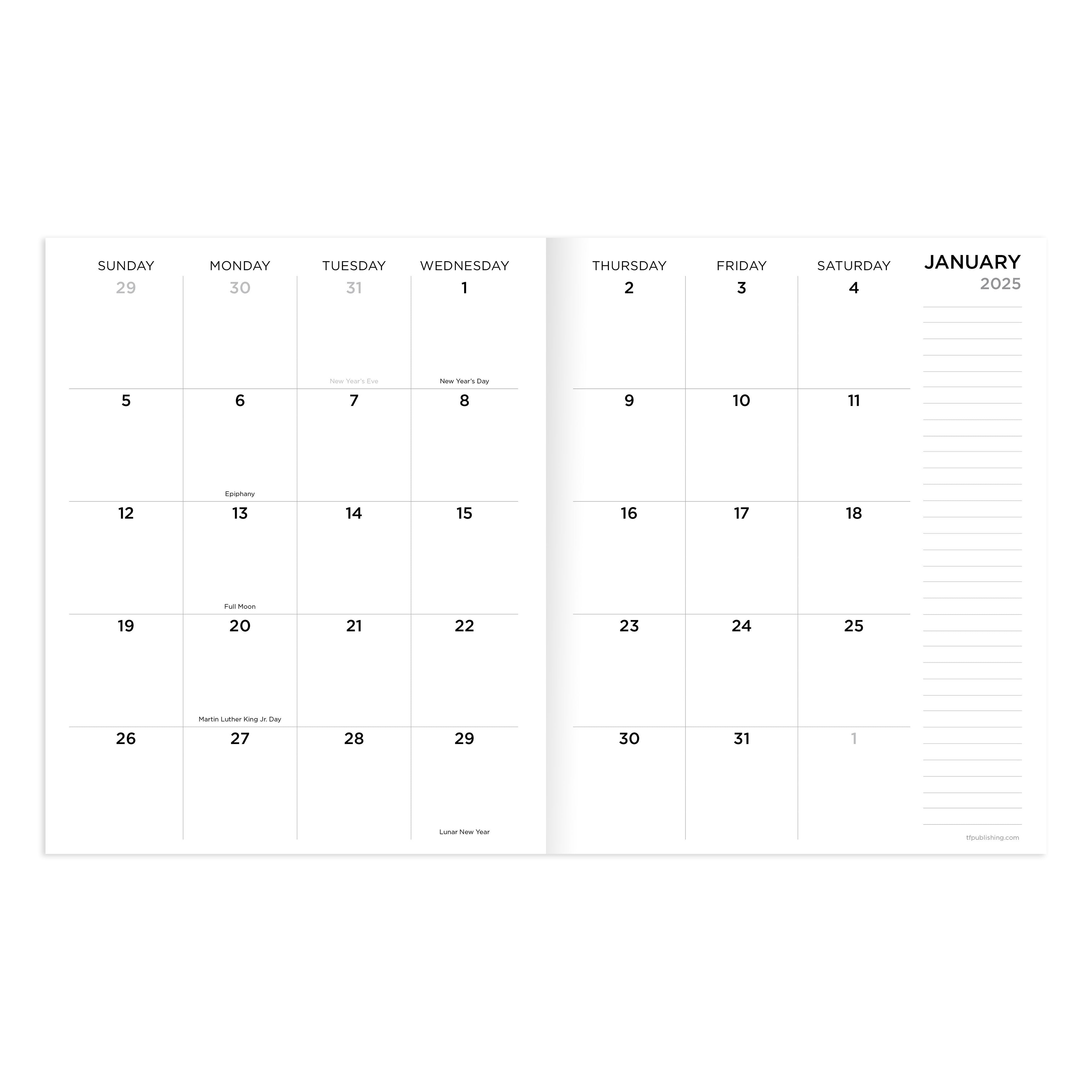 2025 Grey Forest Medium Monthly Planner SELWII