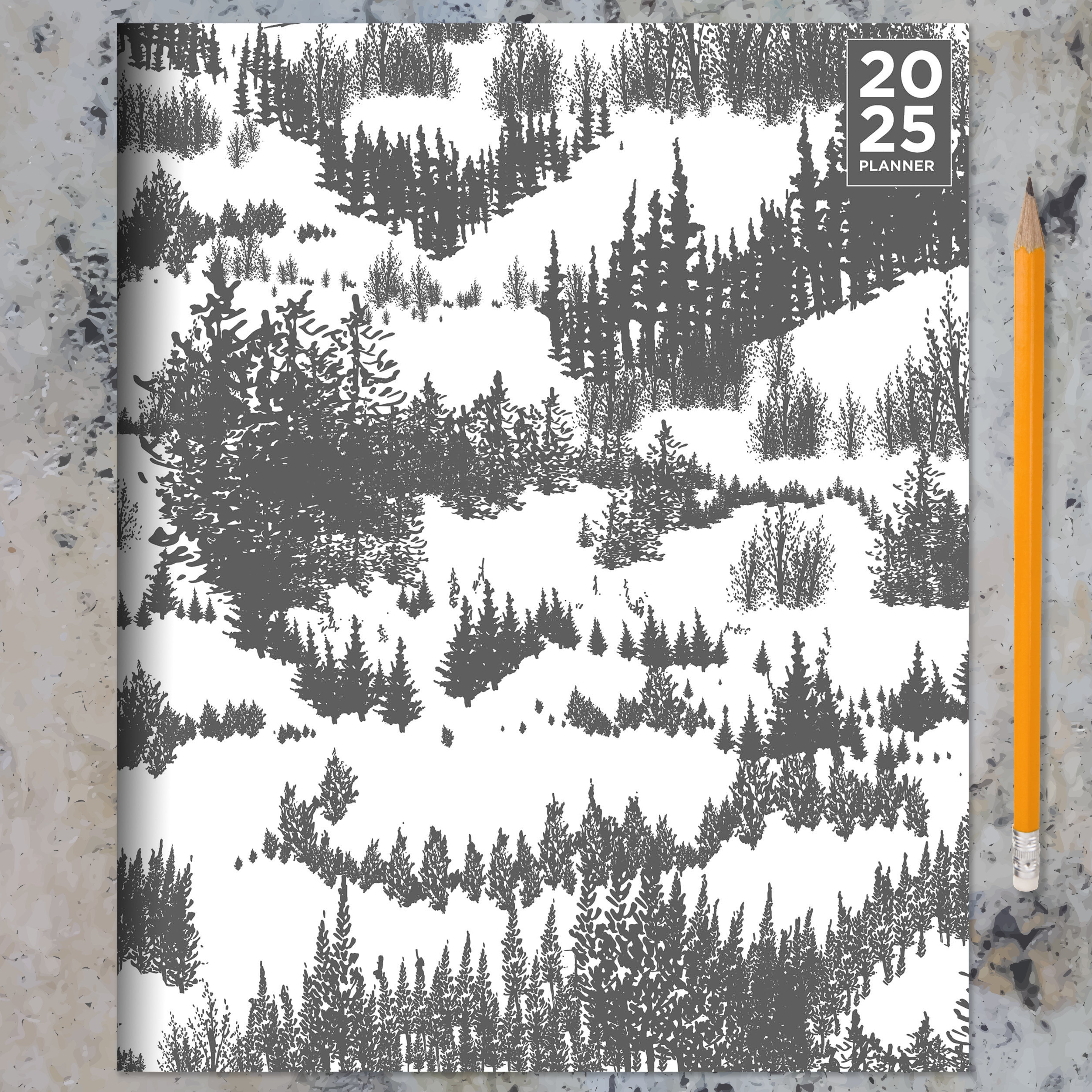 2025 Grey Forest Medium Monthly Planner SELWII