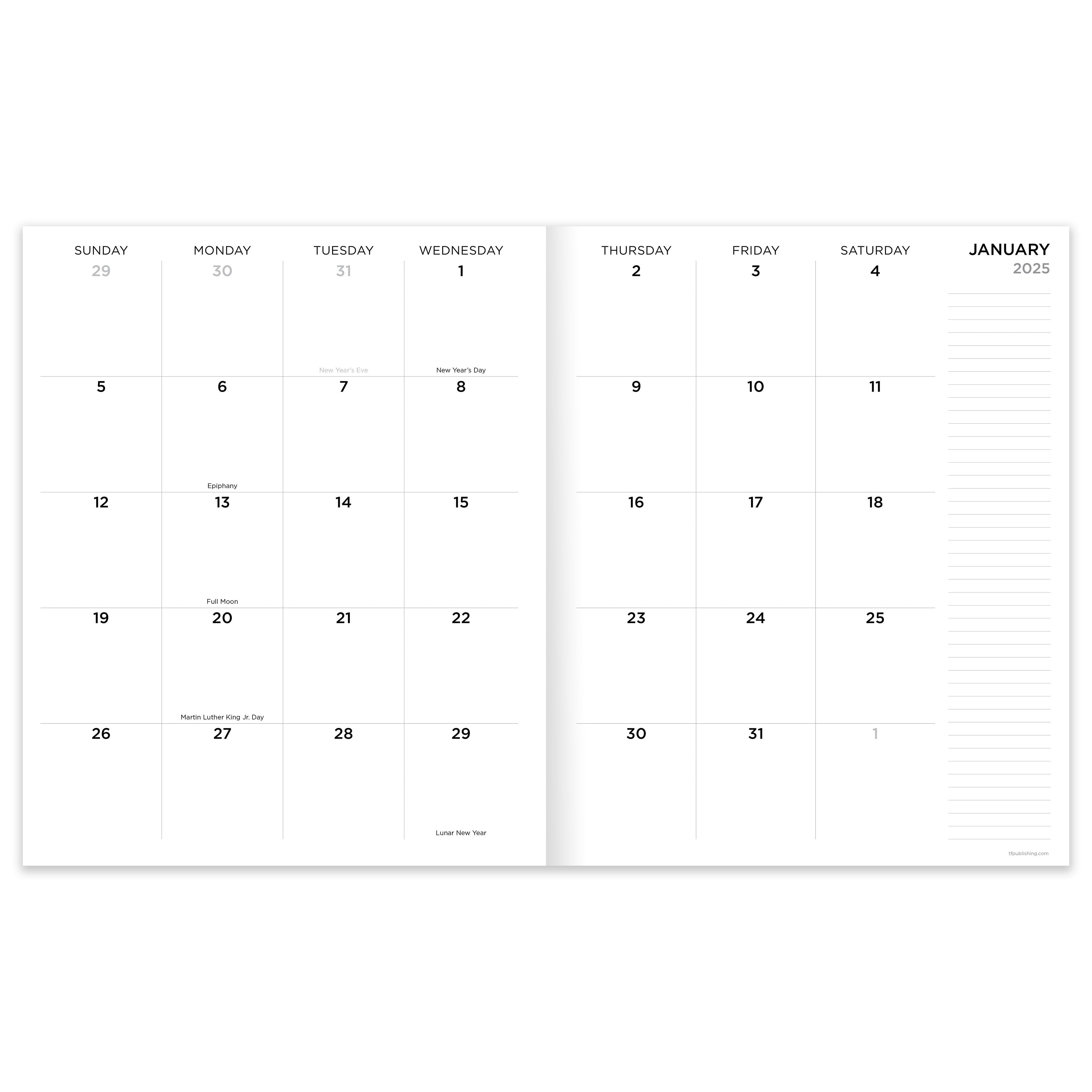 2025 Color Swoops Large Monthly Planner SELWII