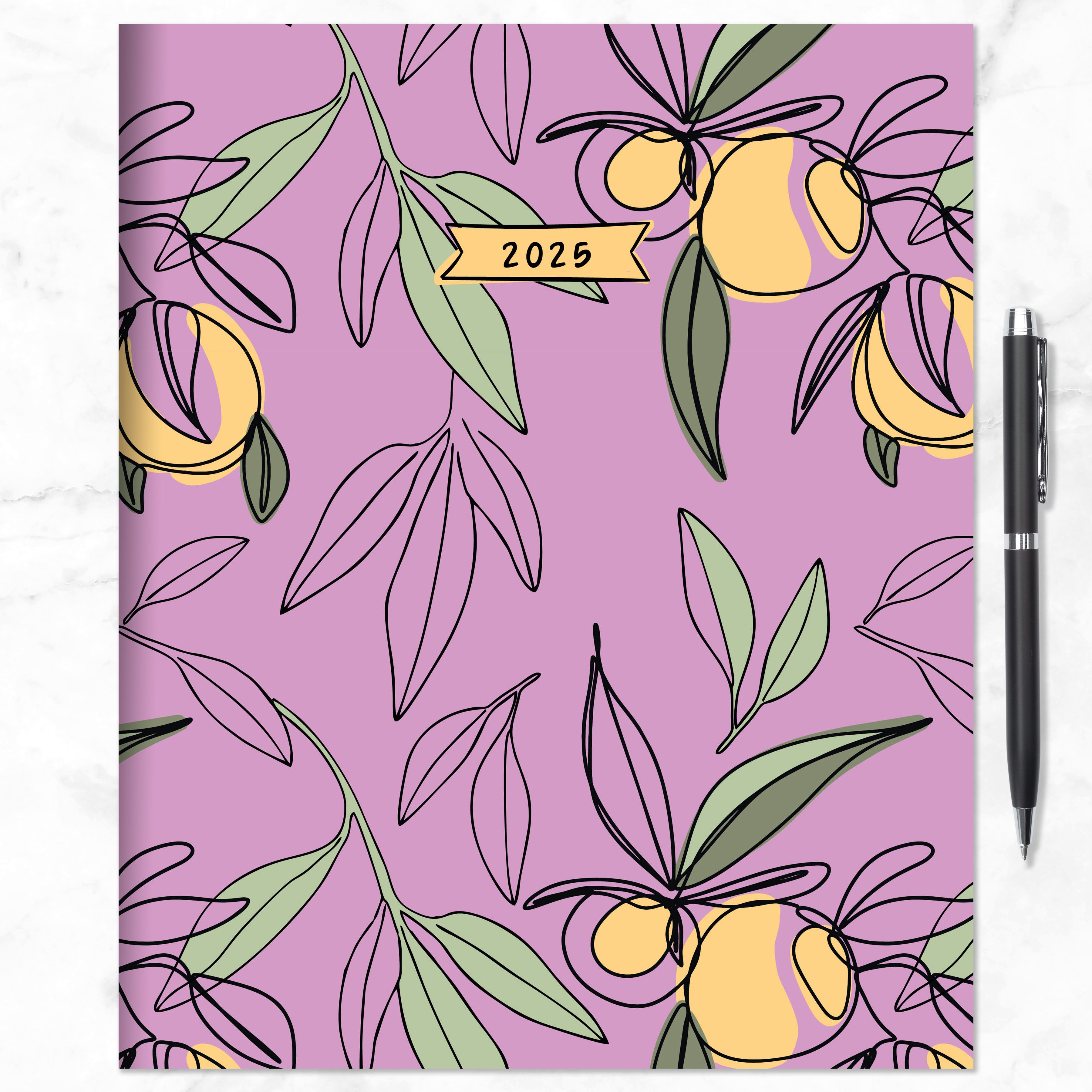 2025 Lemon and Lavender Large Monthly Planner SELWII