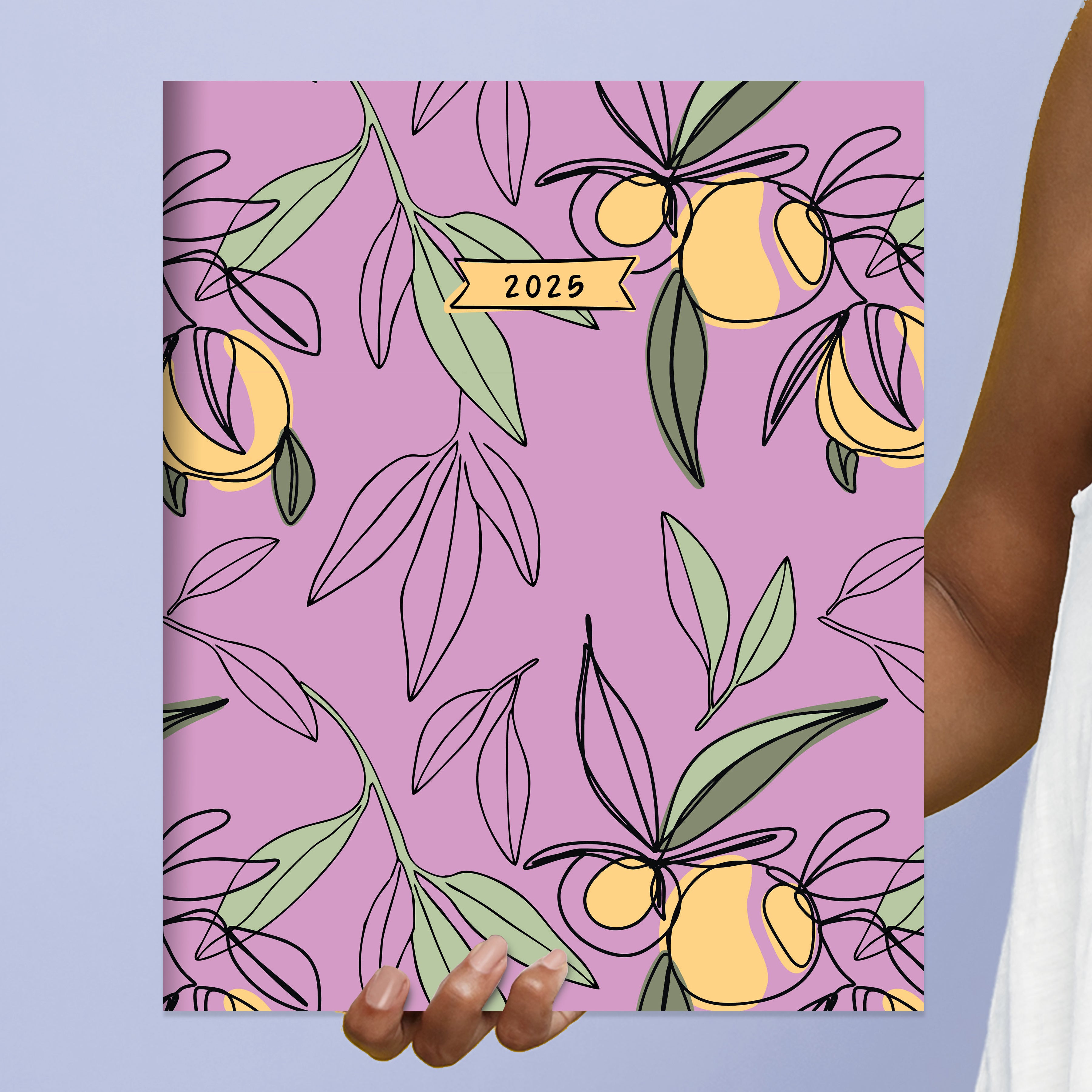 2025 Lemon and Lavender Large Monthly Planner SELWII