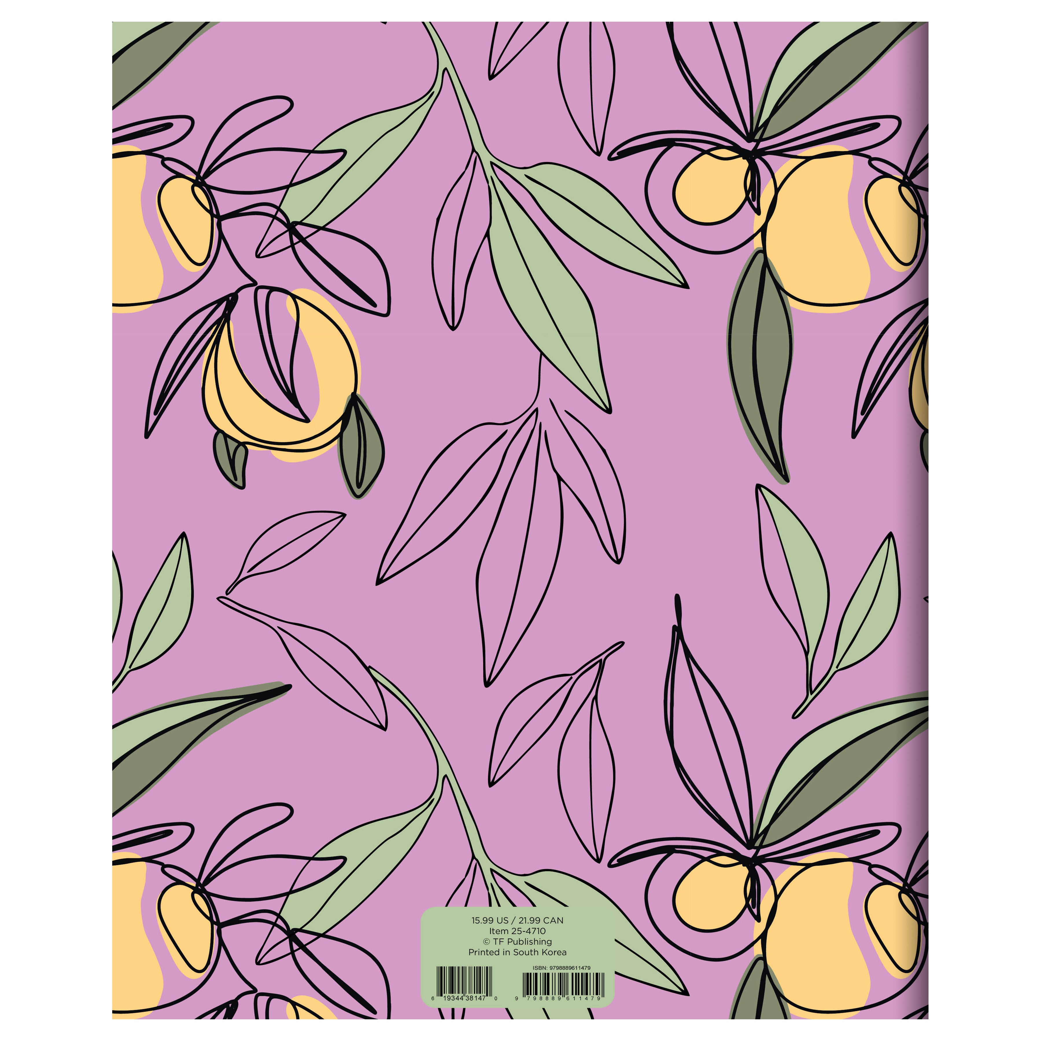 2025 Lemon and Lavender Large Monthly Planner SELWII