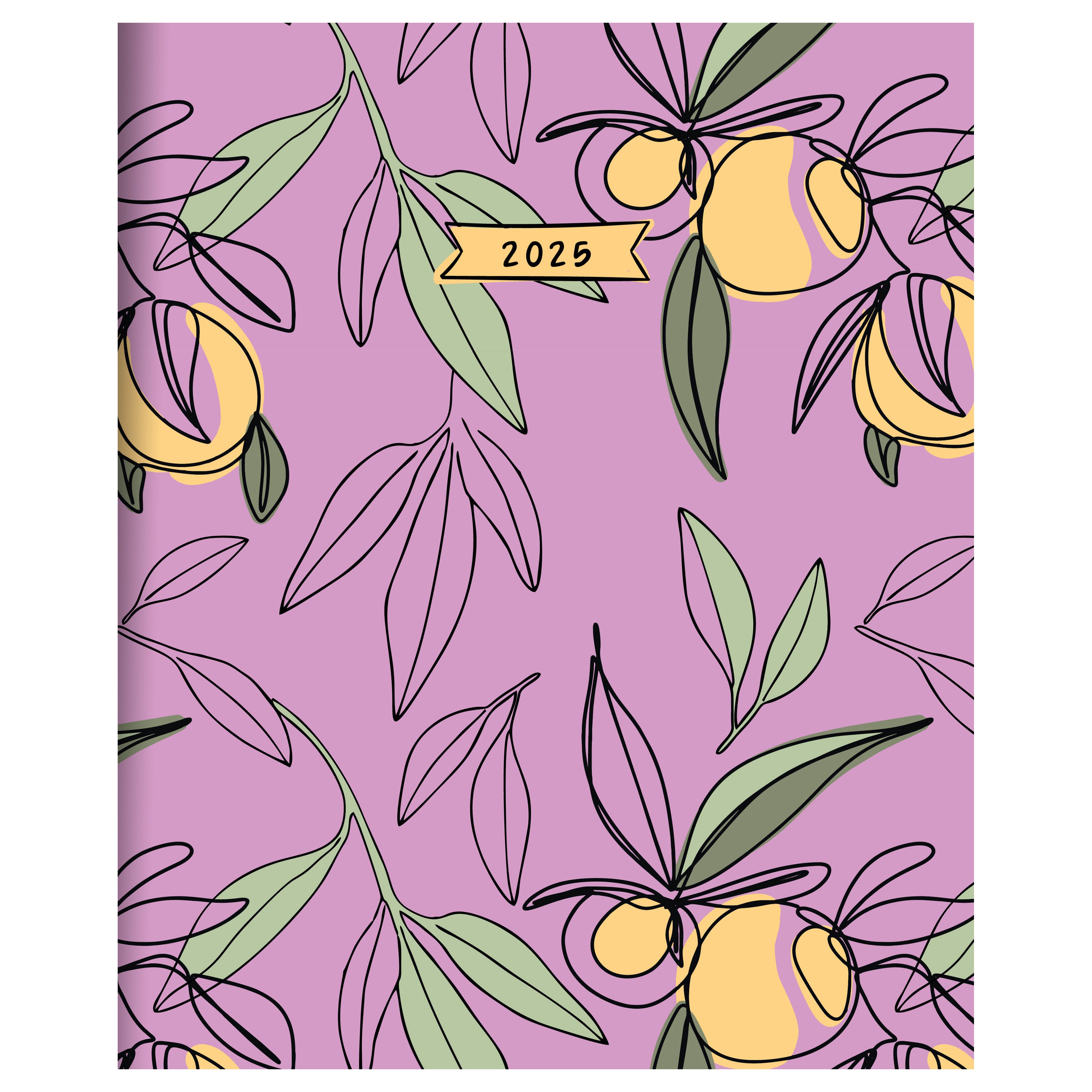 2025 Lemon and Lavender Large Monthly Planner SELWII