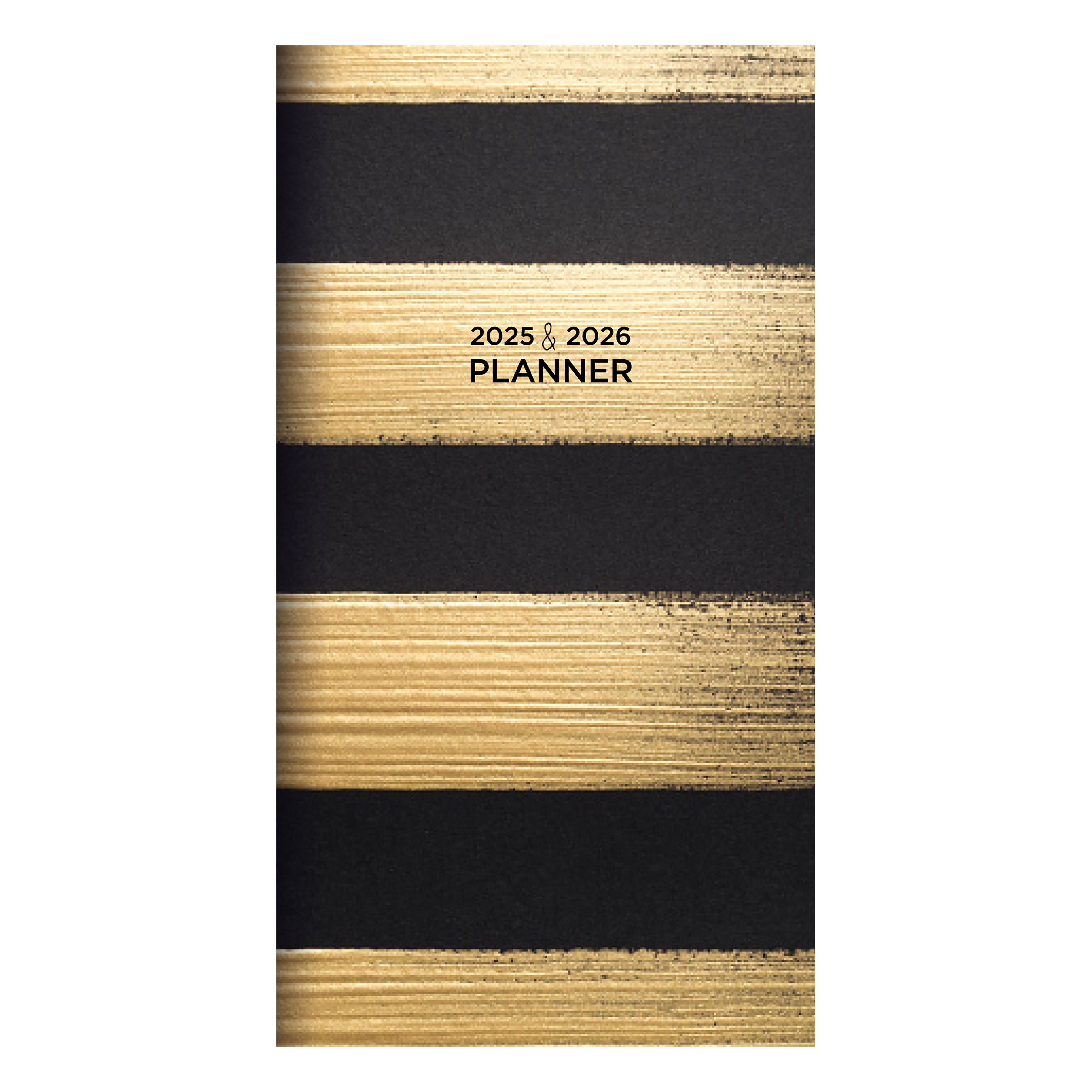 2025-2026 Black and Gold Small Monthly Pocket Planner SELWII