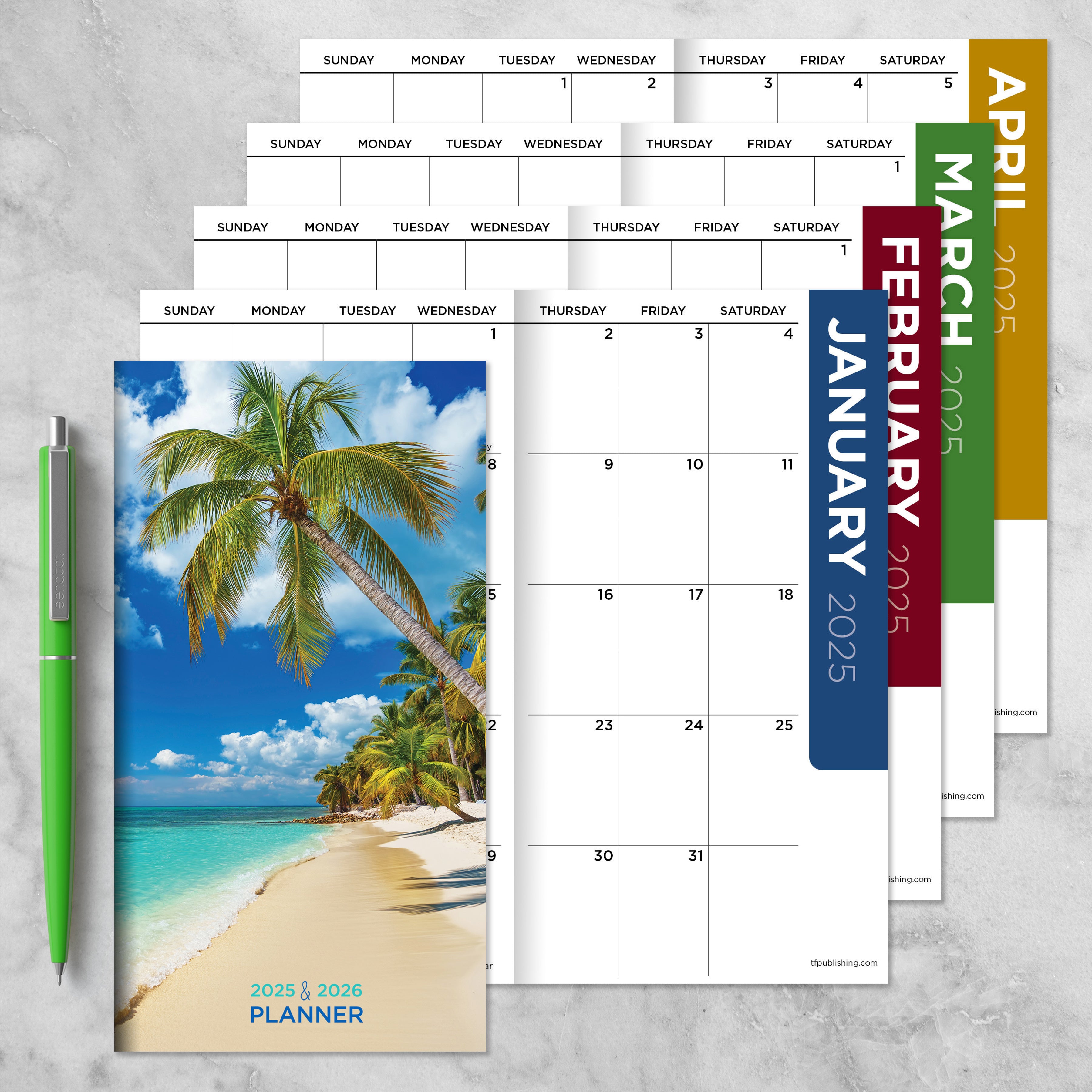 2025-2026 Beaches Small Monthly Pocket Planner SELWII