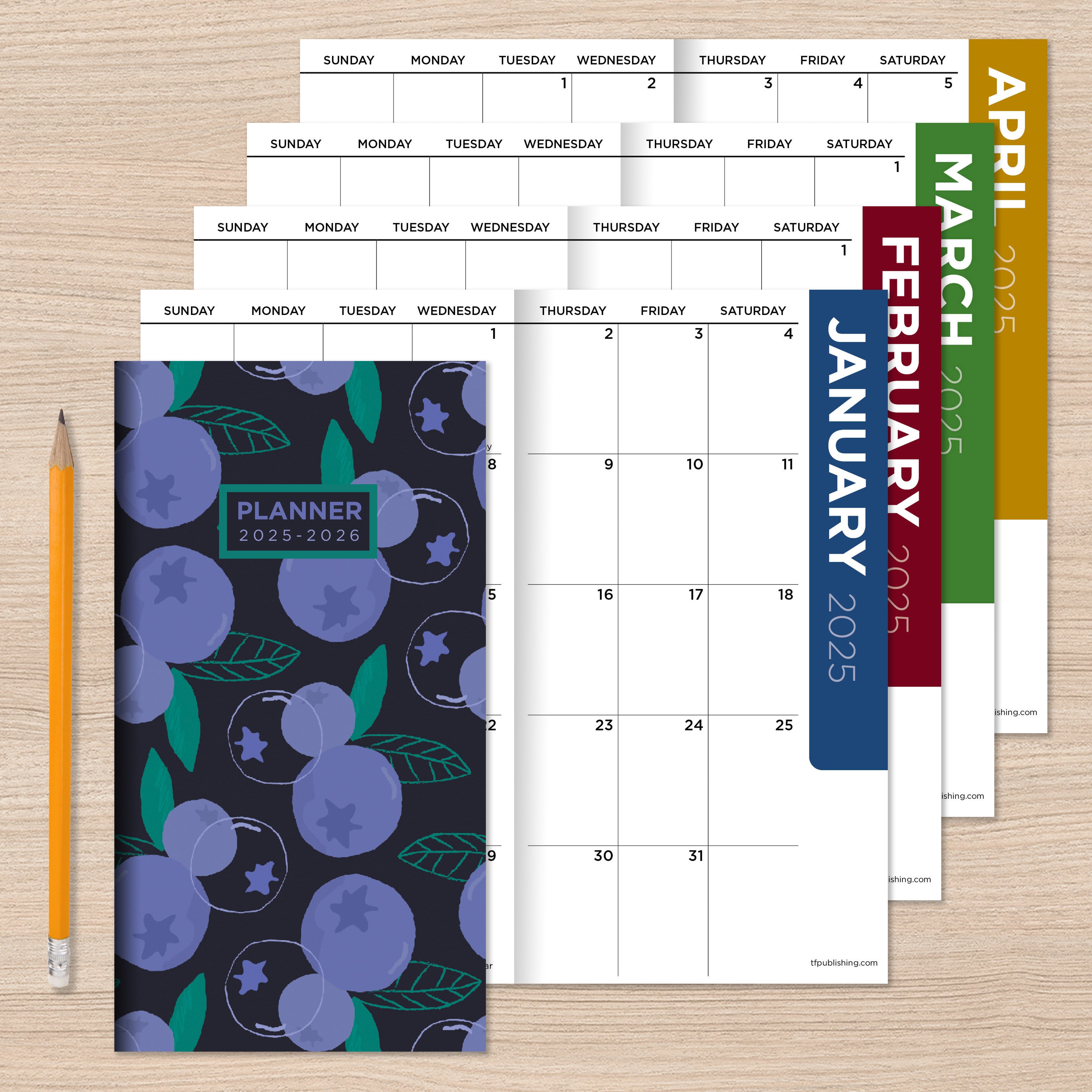 2025-2026 Blueberry Small Monthly Pocket Planner SELWII