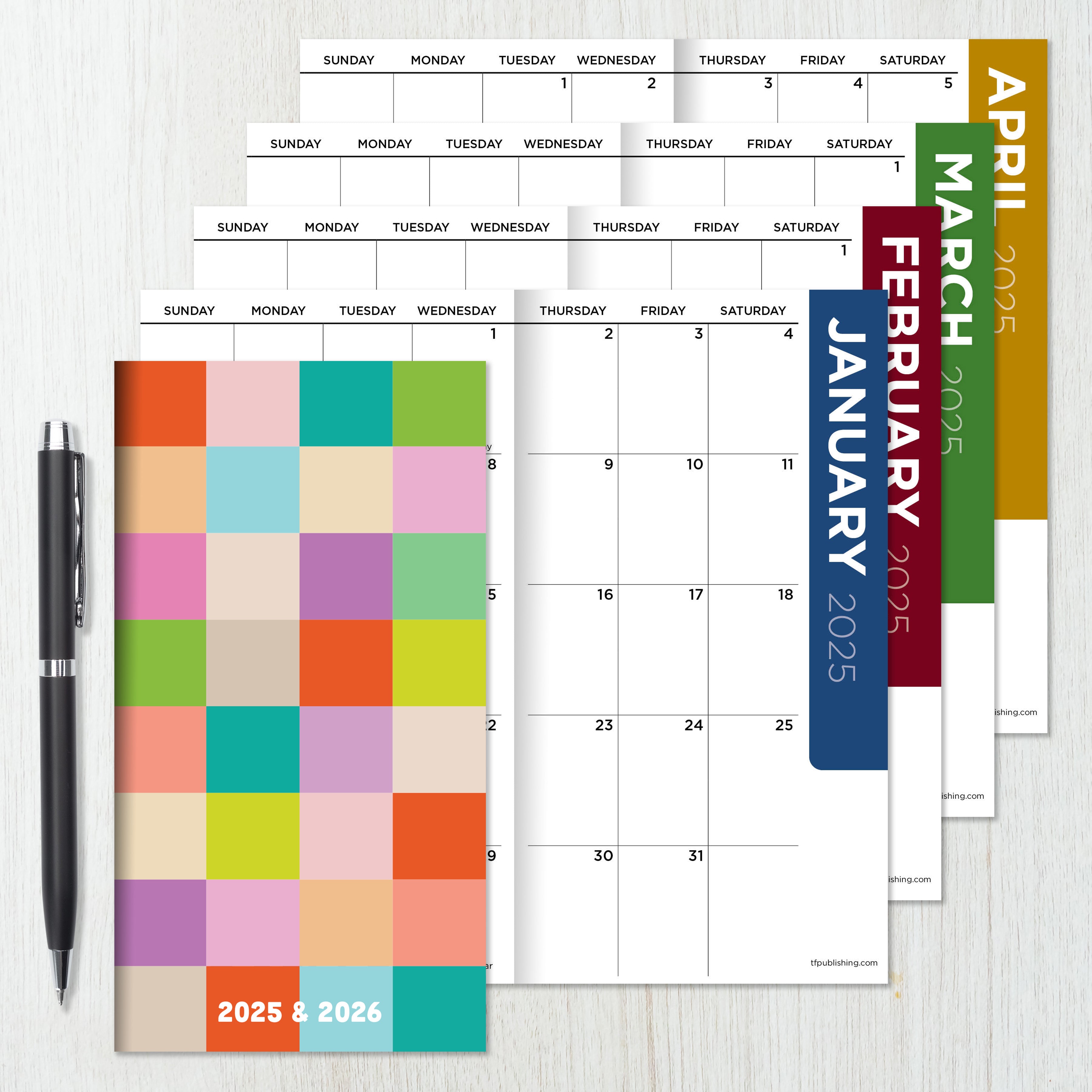 2025-2026 Check Your Colors Small Monthly Pocket Planner SELWII