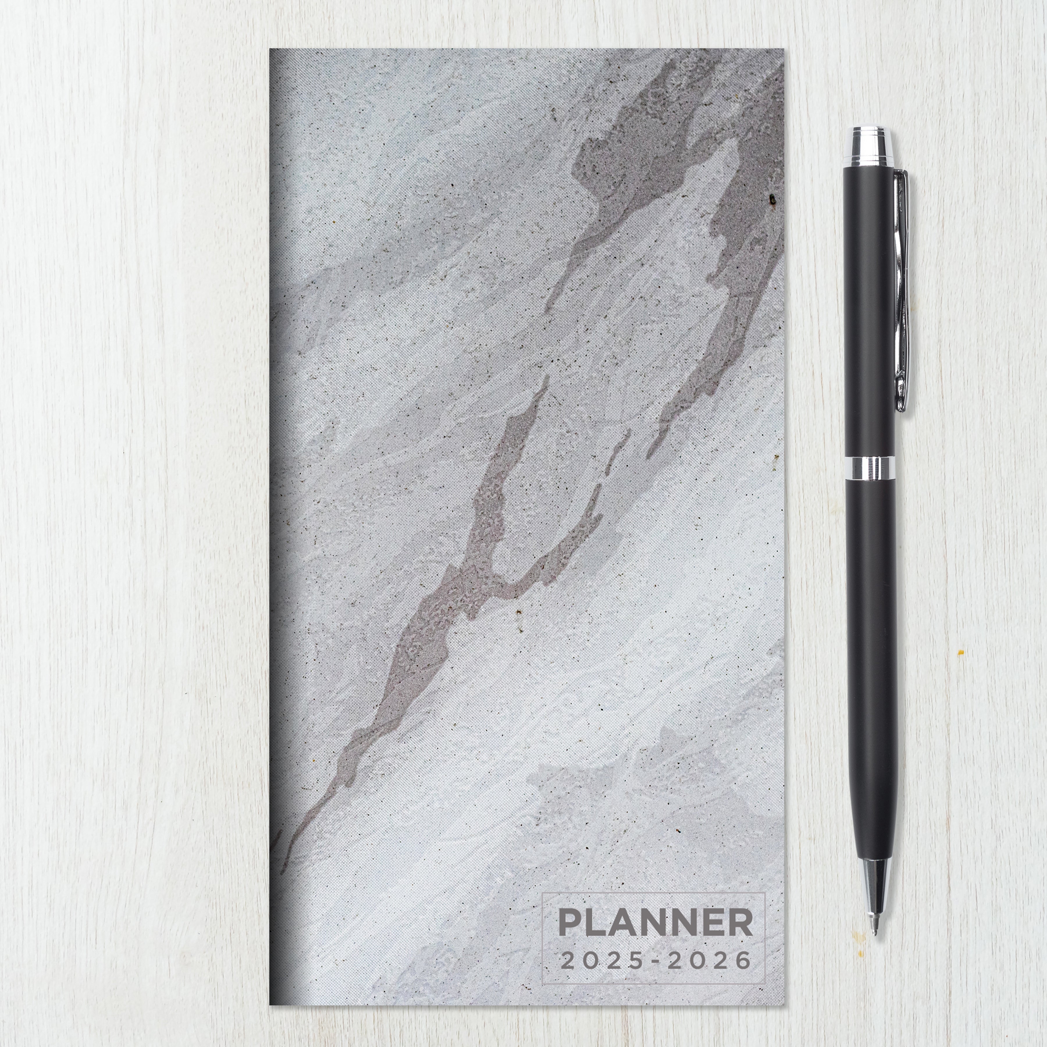 2025-2026 Gray Granite Small Monthly Pocket Planner SELWII