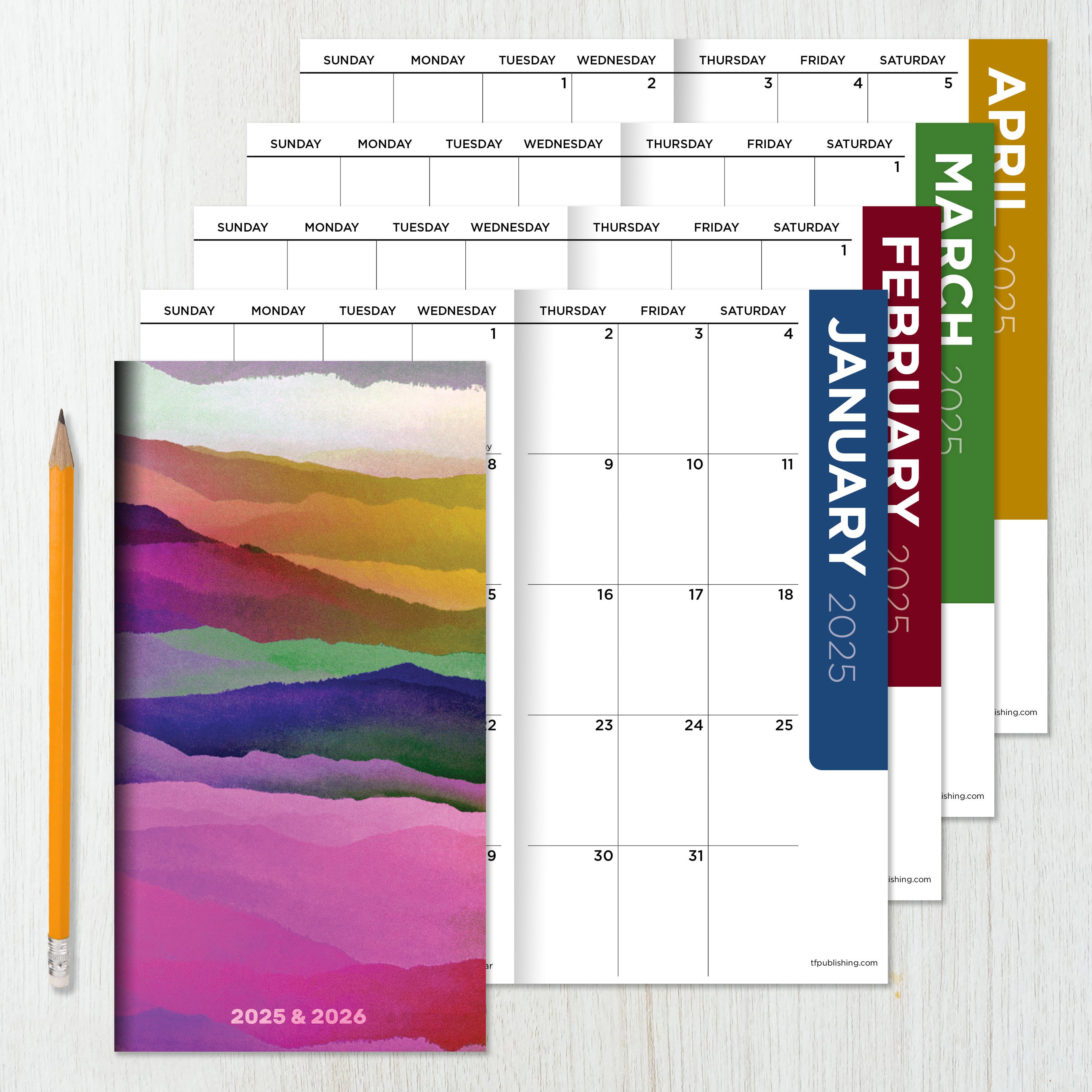 2025-2026 Purple Mountain Majesty Small Monthly Pocket Planner SELWII