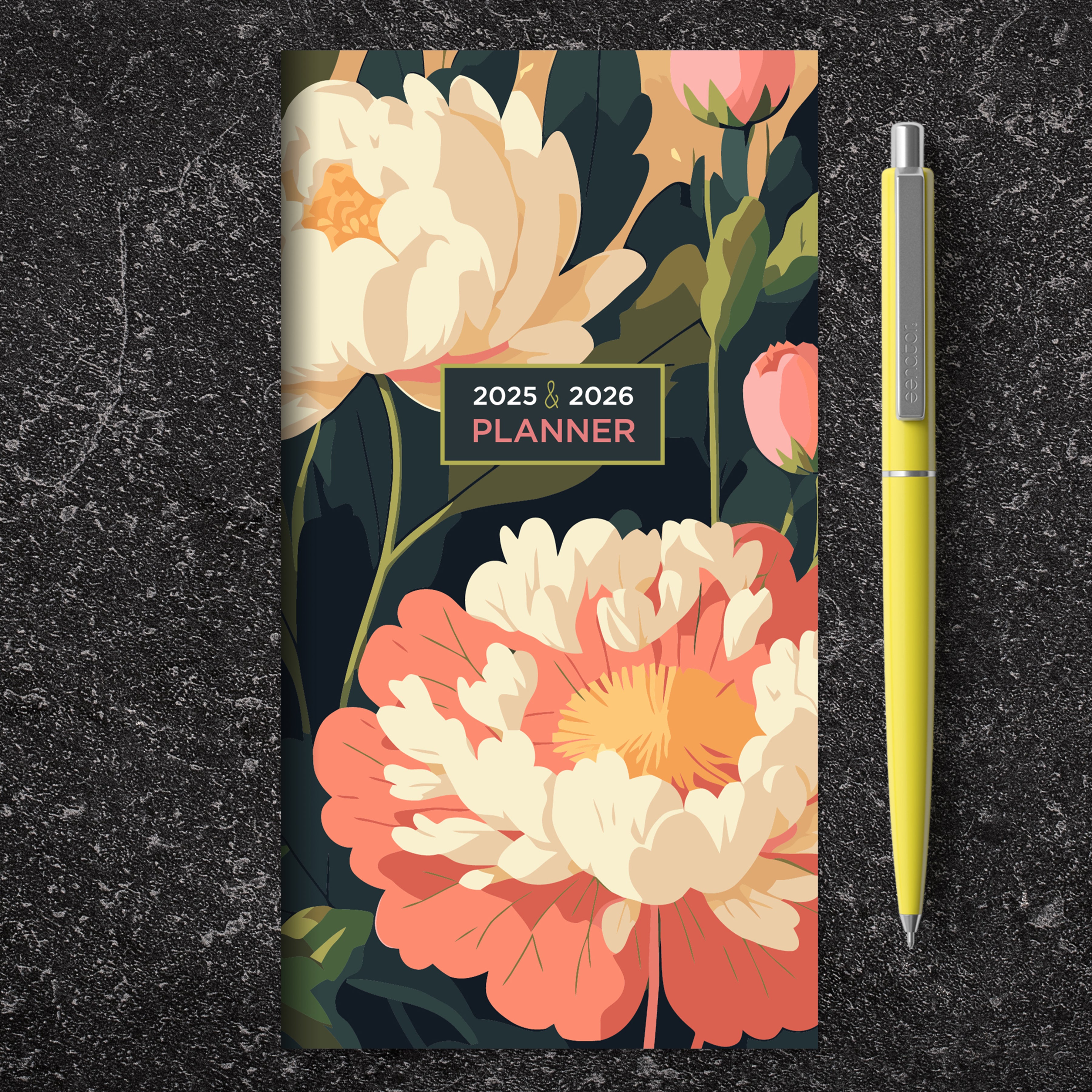 2025-2026 Spring Peony Small Monthly Pocket Planner SELWII